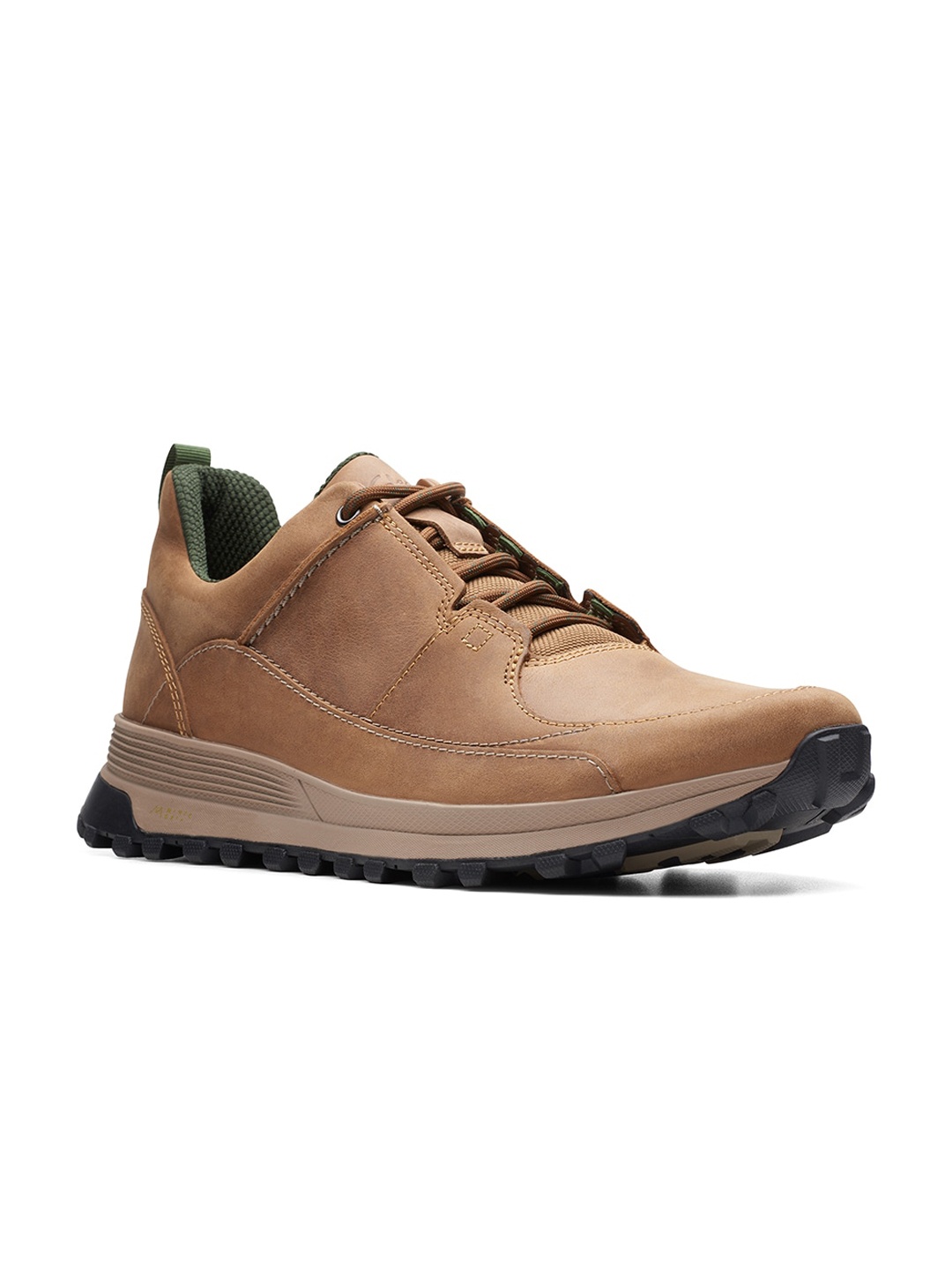 

Clarks Men Memory Foam Insole Leather Basics Trekking Shoes, Tan