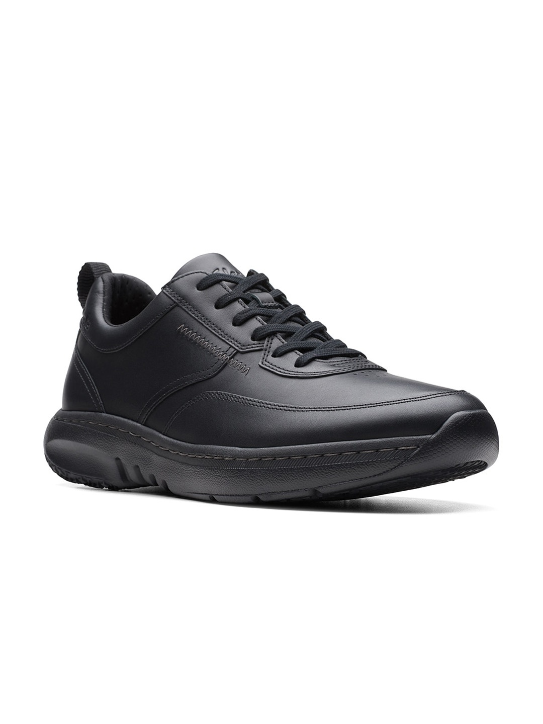 

Clarks Men Leather Lace-Up Sneakers, Black