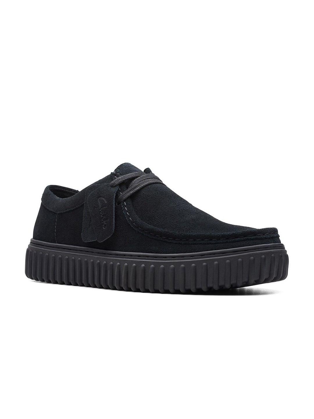 

Clarks Men Memory Foam Suede Basics Sneakers, Black