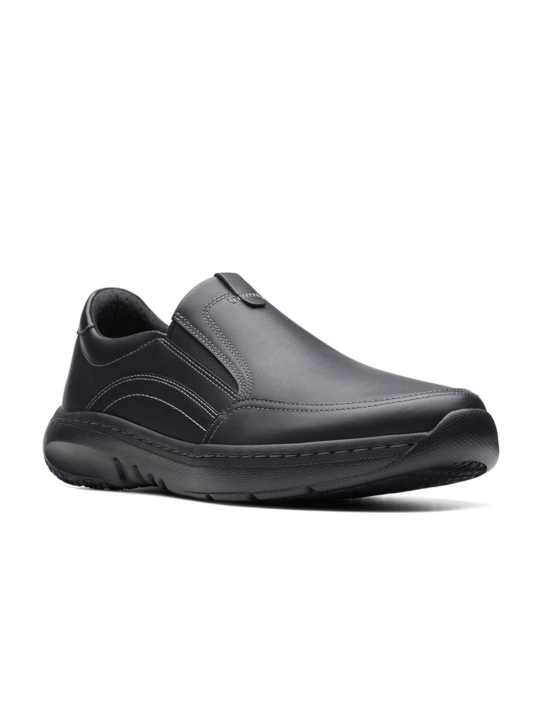 

Clarks Men Leather Slip-On Sneakers, Black