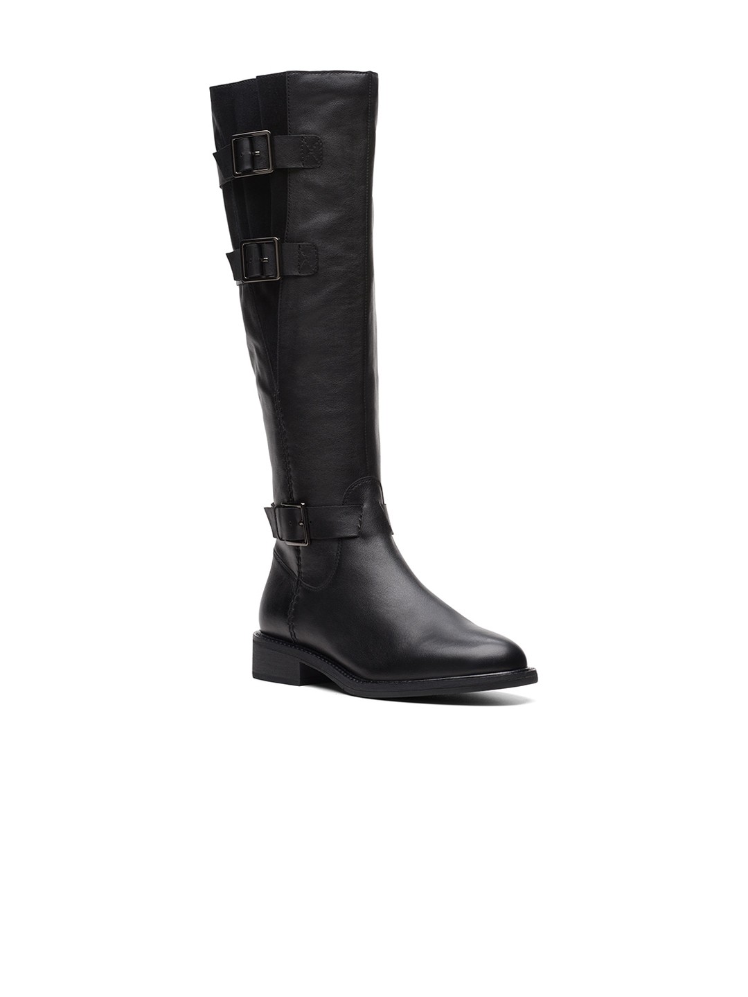 

Clarks Women High Top Block-Heel Cowboy Boots With Buckle Detail, Black