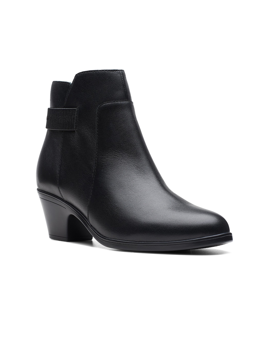 

Clarks Women Mid Top Leather Block-Heel Regular Boots, Black
