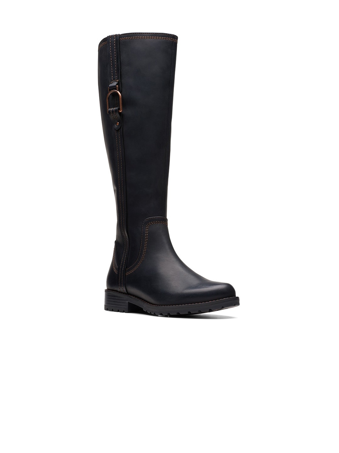 

Clarks Women Heeled Leather High-Top Regular Boots, Black