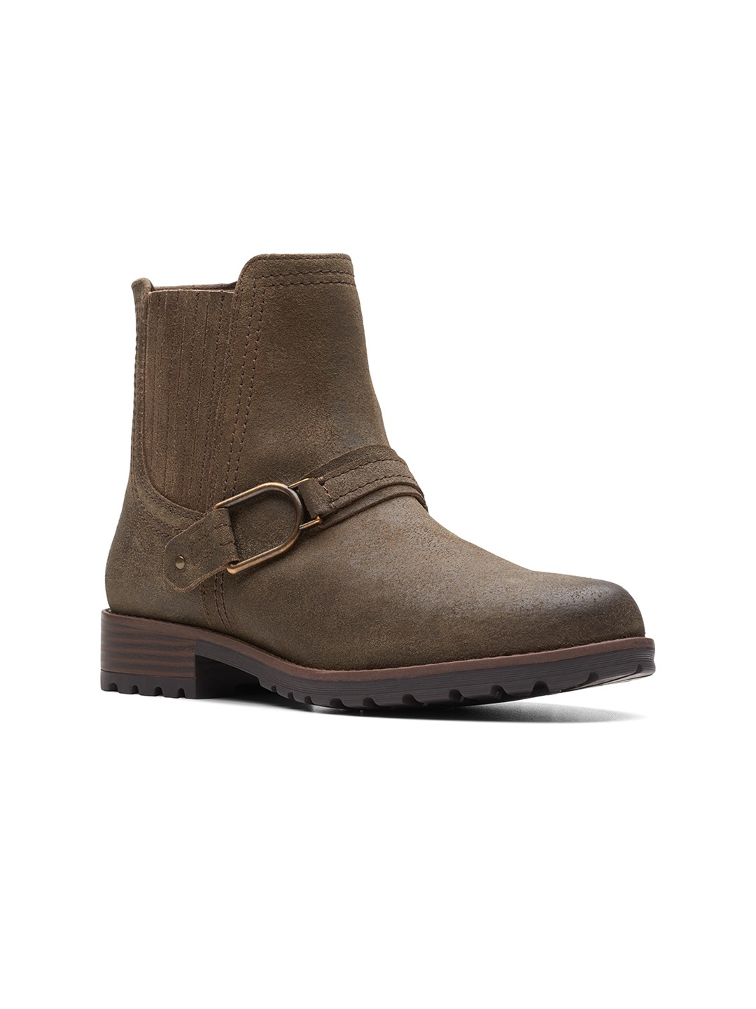 

Clarks Women Block-Heeled Regular Boots, Olive
