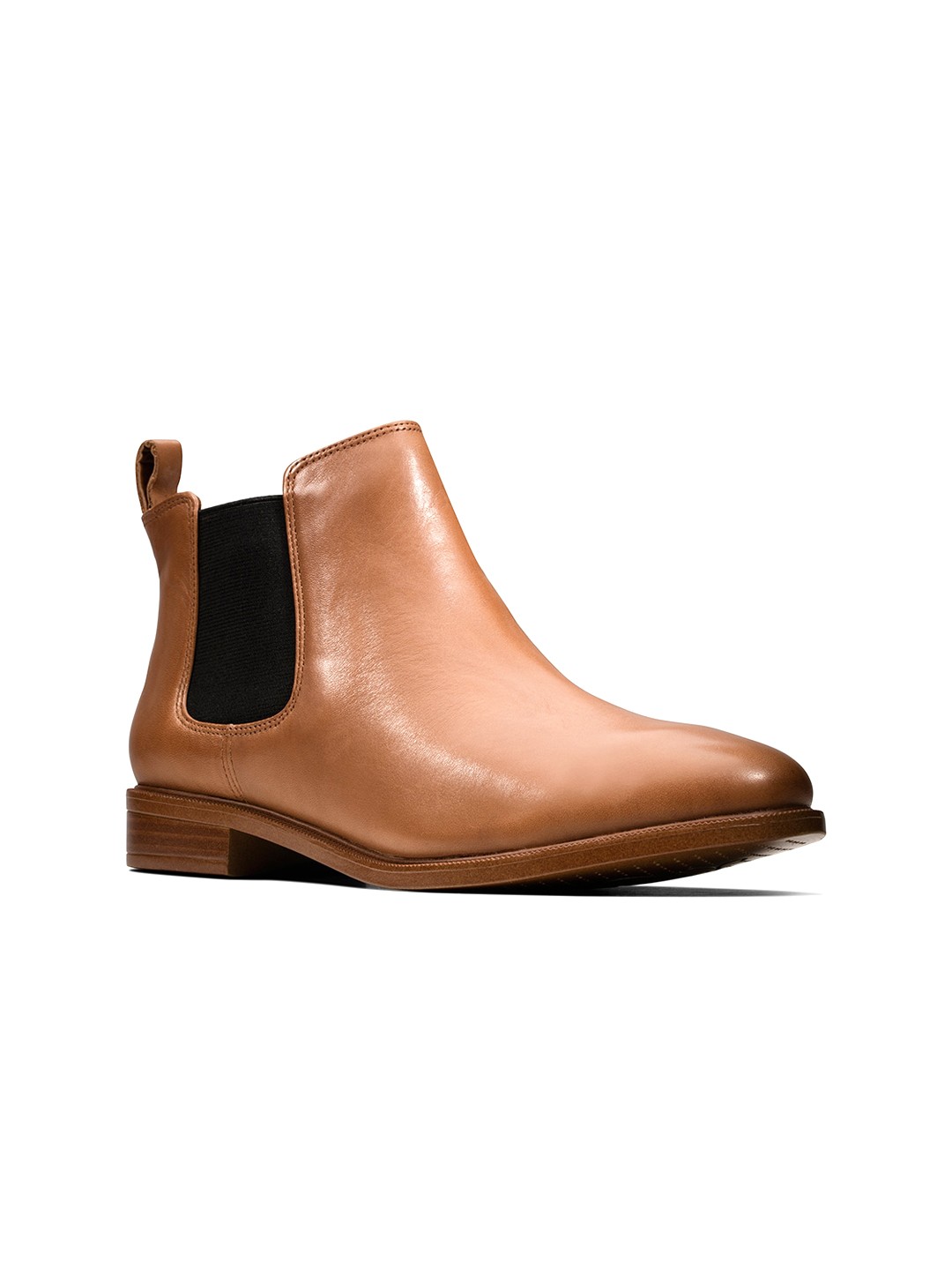 

Clarks Women Mid Top Leather Block Heel Regular Boots, Tan