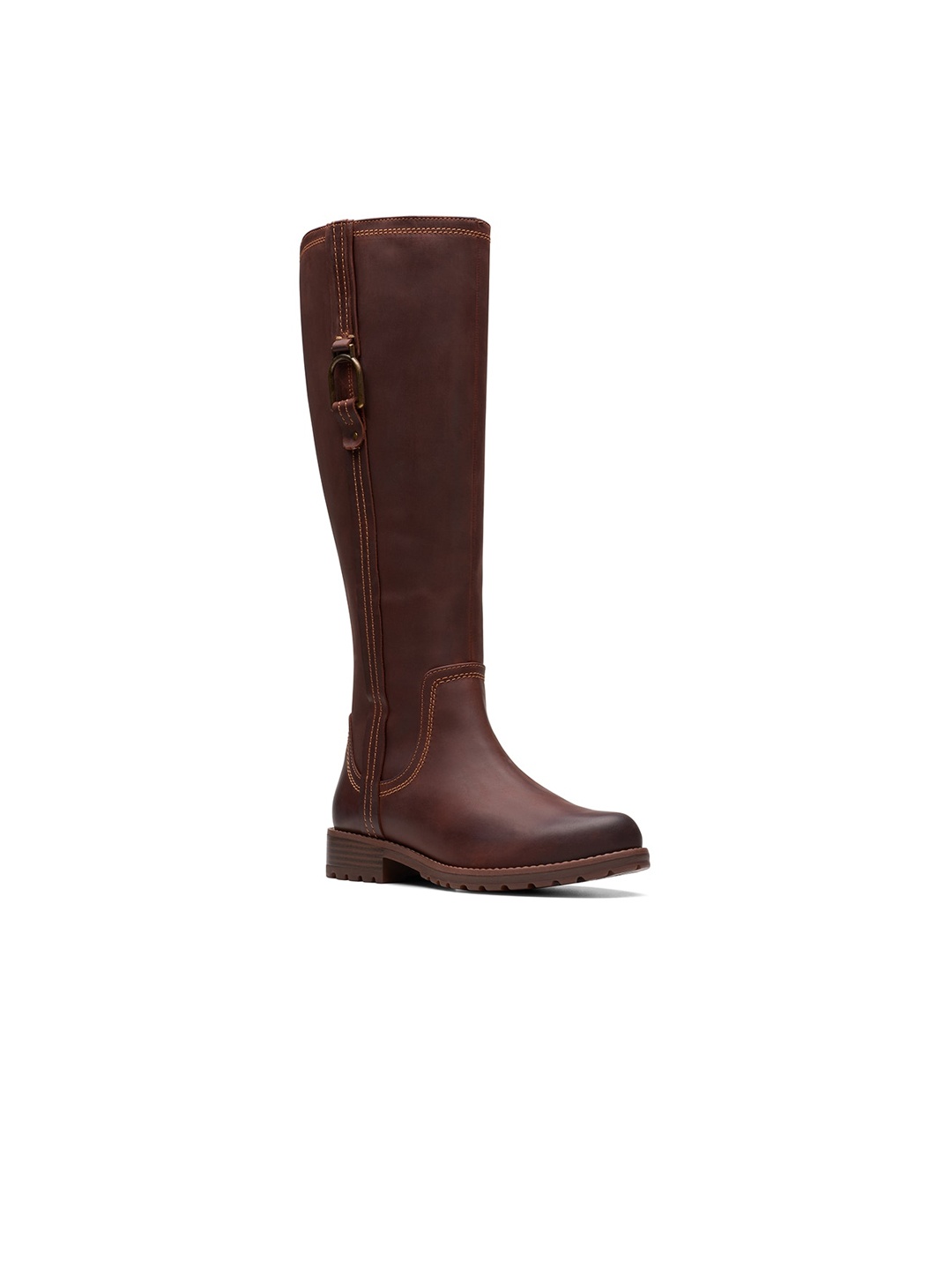 

Clarks Women Heeled Buckled Leather High-Top Regular Boots, Tan