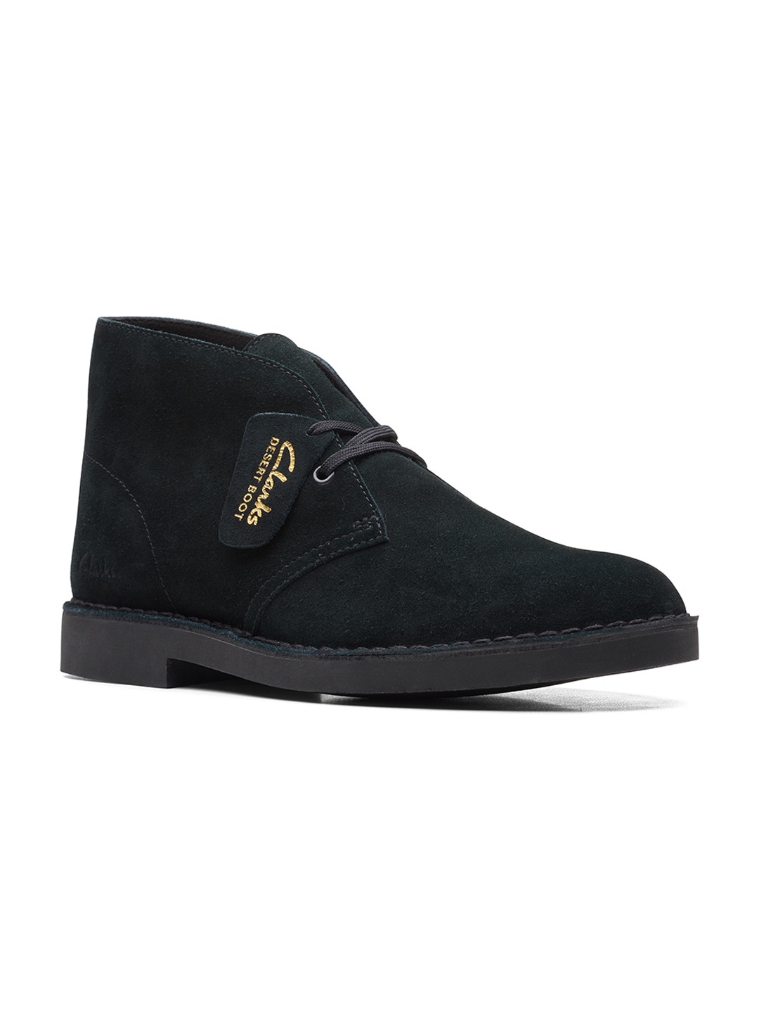 

Clarks Men Mid Top Suede Desert Boots, Black