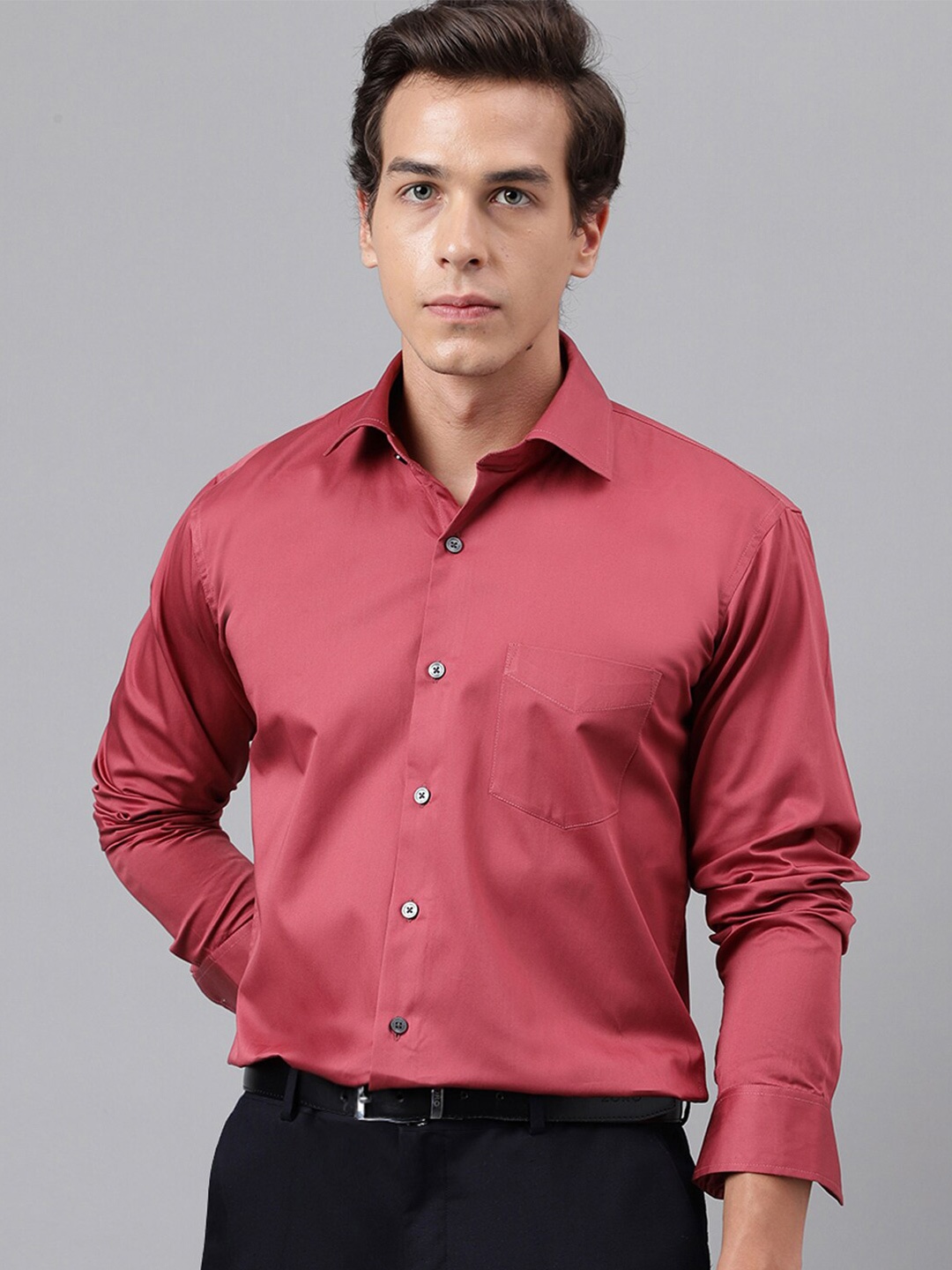 

Hancock Cotton Premium Cut Away Collar & Satin Slim Fit Party Shirt, Pink