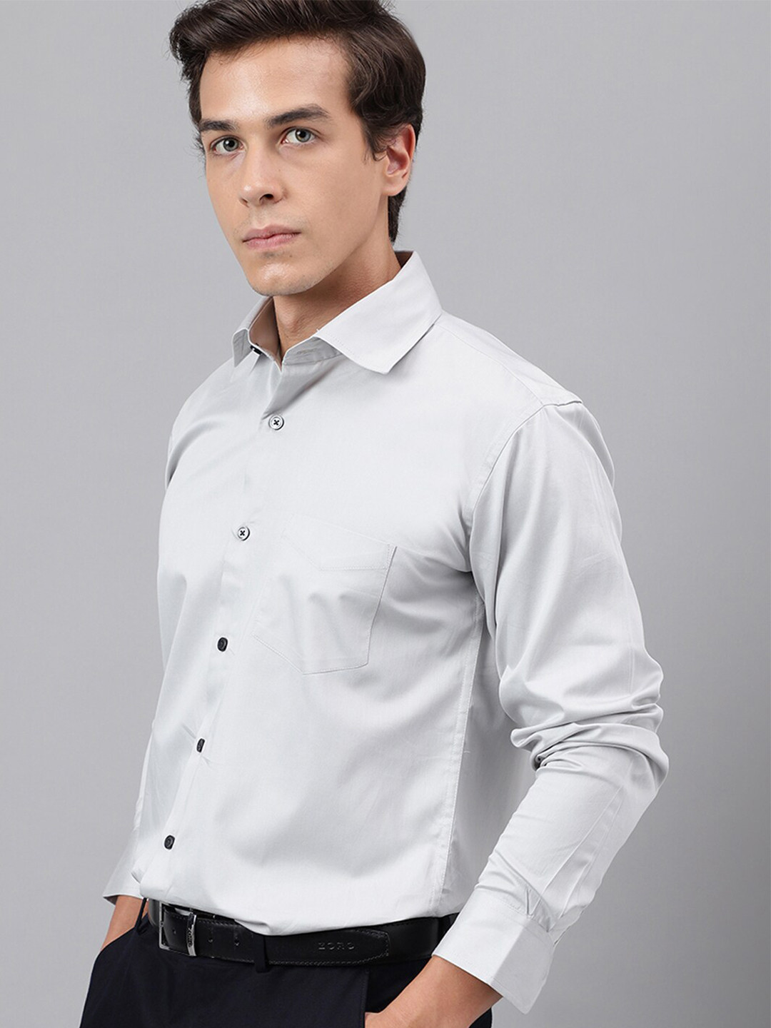 

Hancock Premium Cut Away Collar Cotton & Satin Party Shirt, Grey
