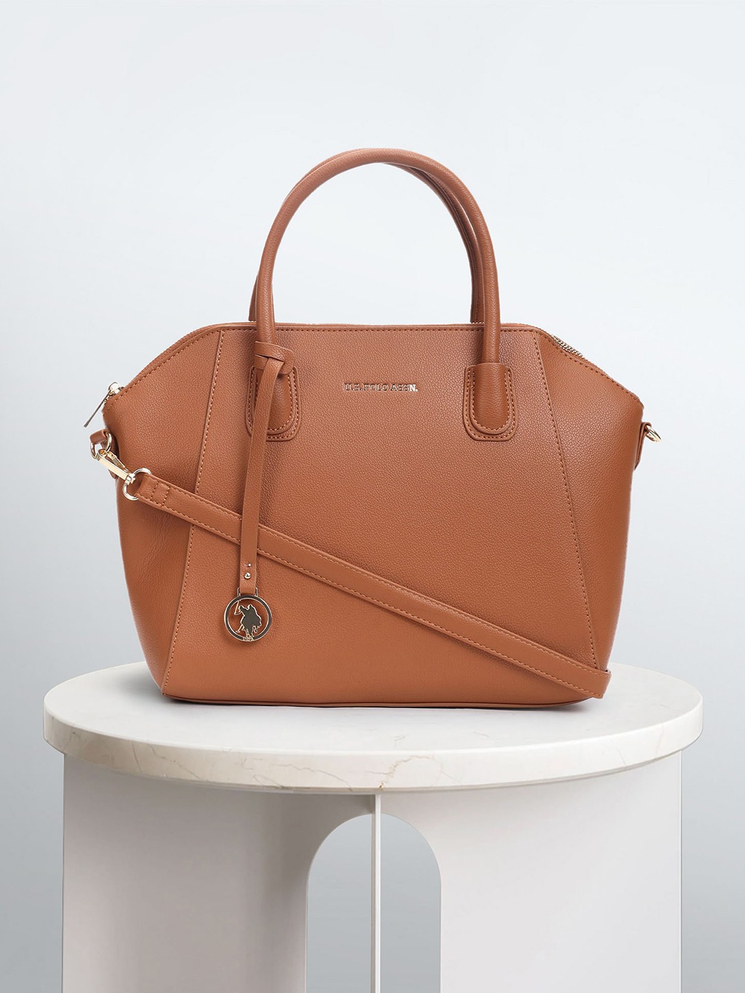 

U.S. Polo Assn. Women Oversized Structured Handheld Bag, Brown