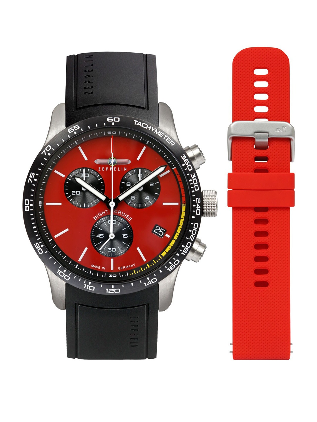 

ZEPPELIN Men Textured Dial & Rubber Straps Analogue Watch 72885_KB, Red
