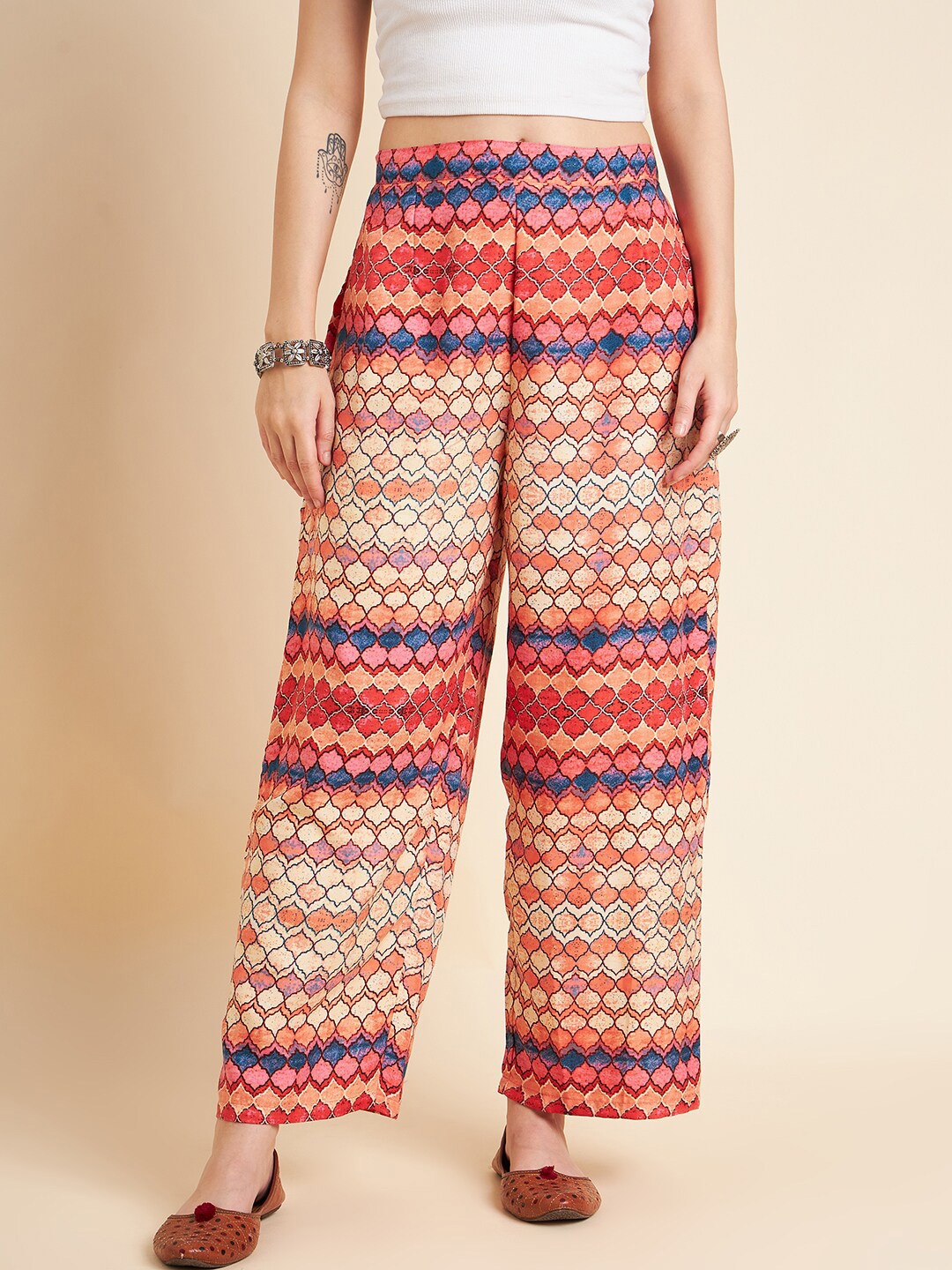 

Sangria Geometric Printed Palazzo, Red