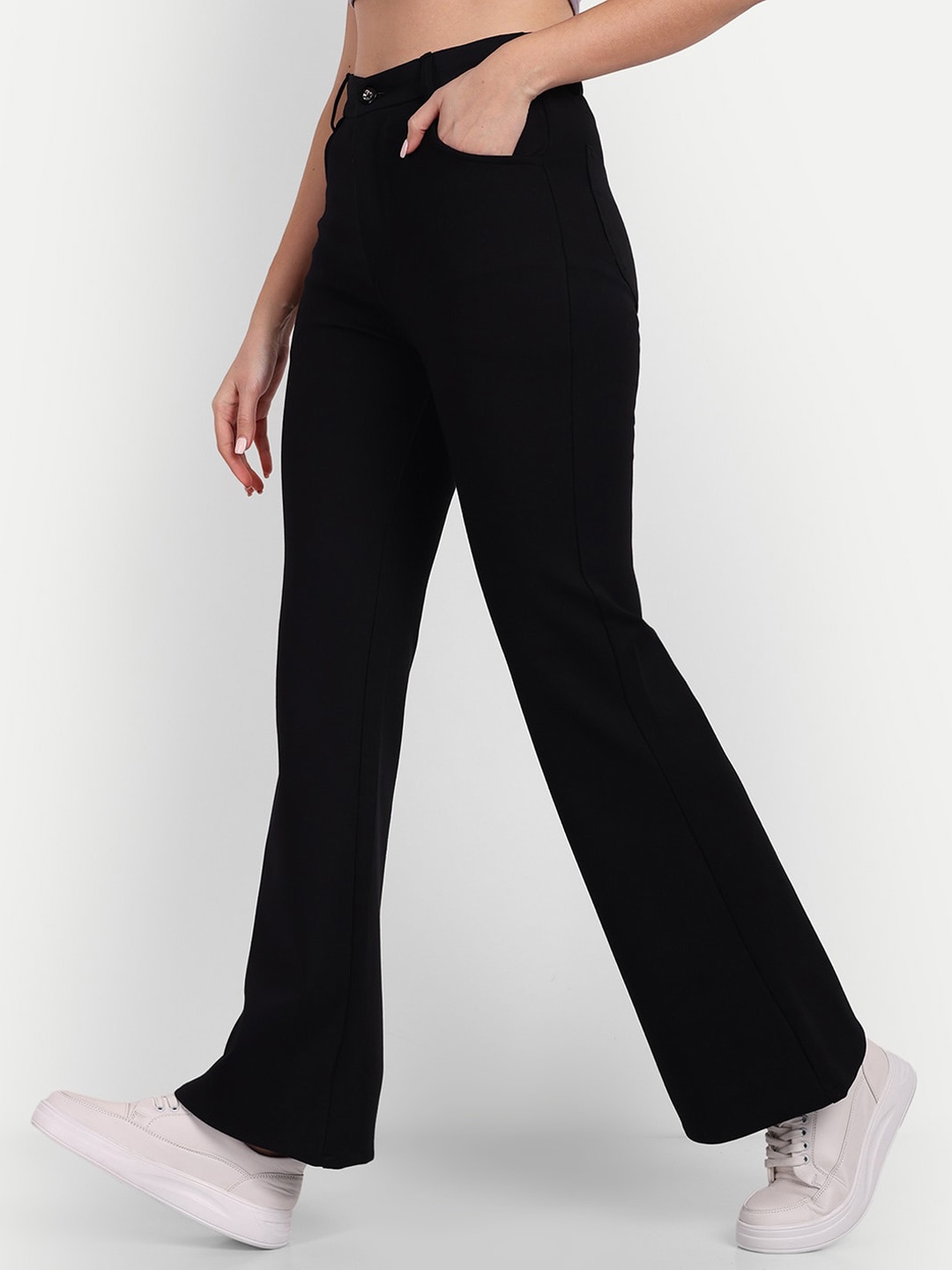 

Next One Women Smart High-Rise Flared Bootcut Trousers, Black