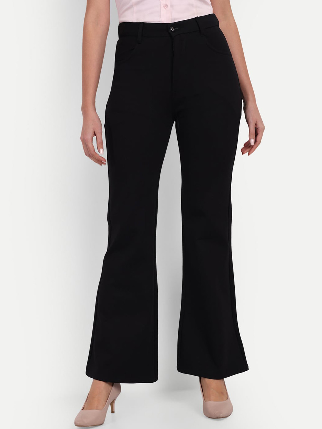 

Next One Women Smart Flared High-Rise Bootcut Trousers, Black
