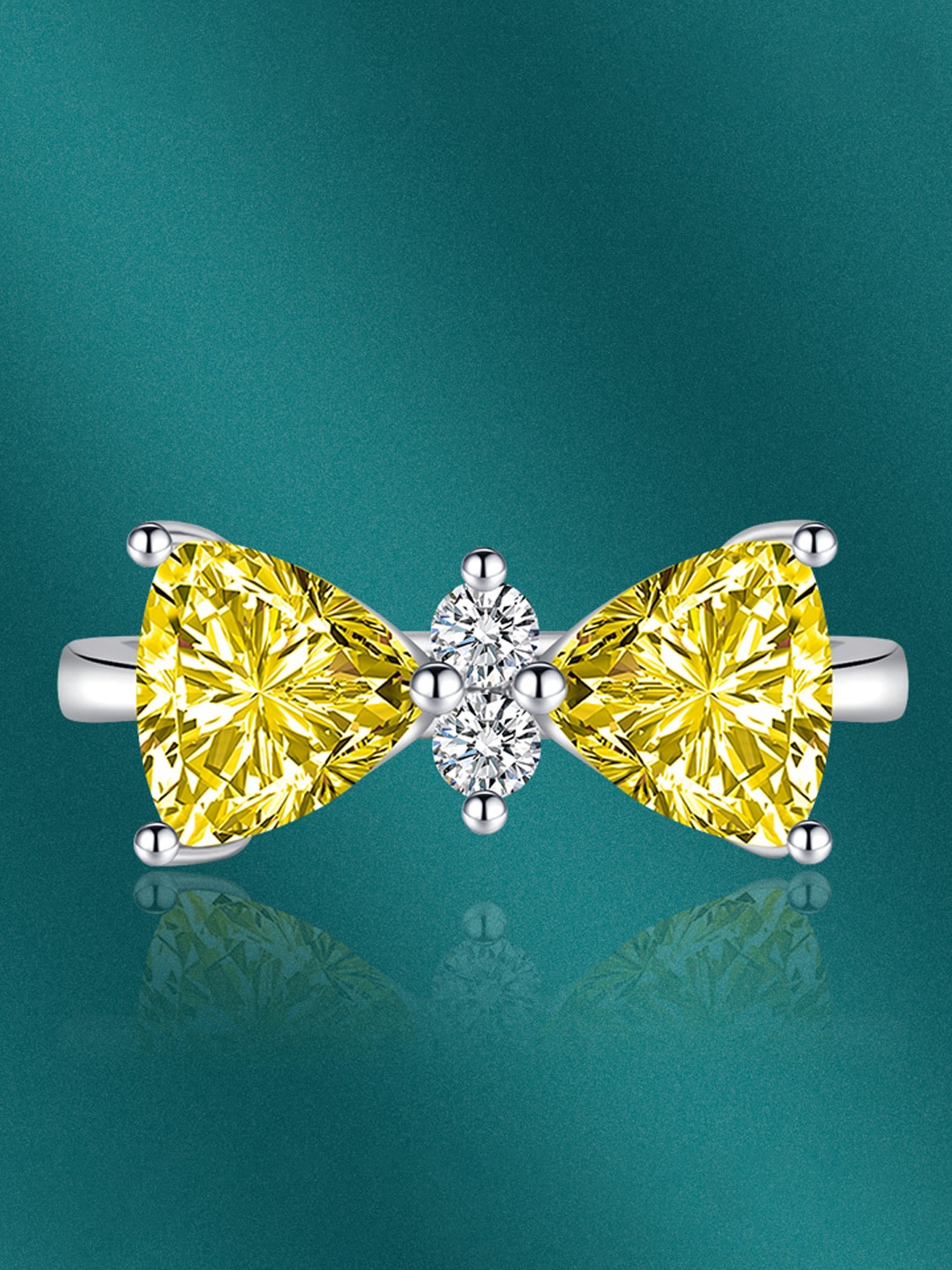 

Designs & You Silver-Plated Cubic Zirconia Studded Finger Ring