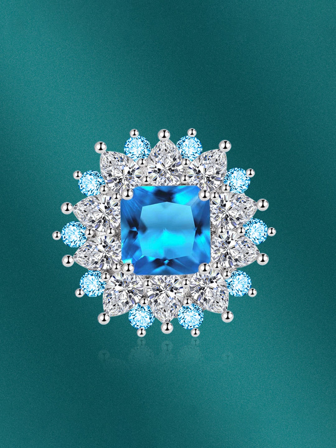 

Designs & You Silver-Plated Finger Ring, Blue