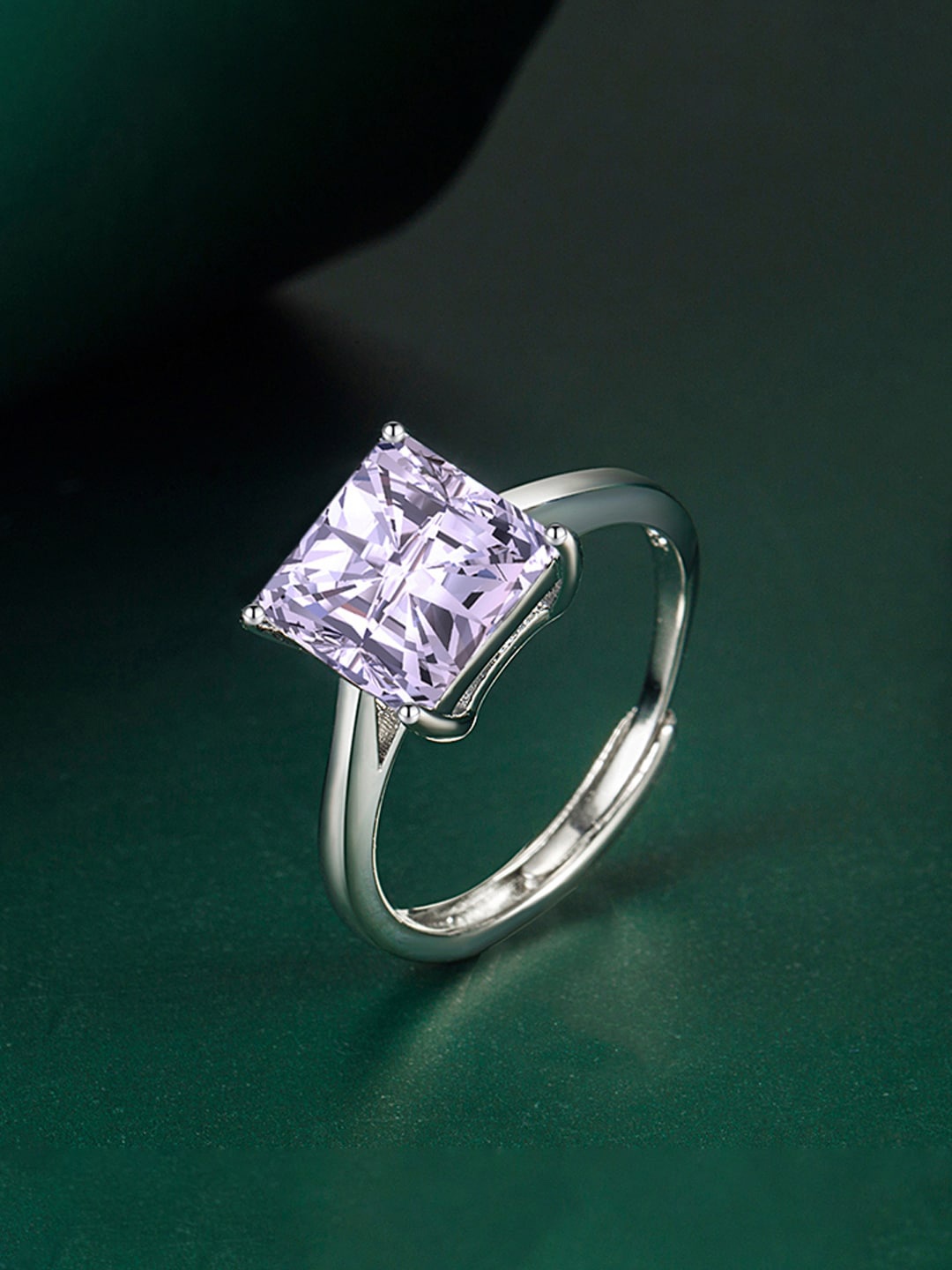 

Designs & You Silver-Plated Ice-cut AD-Studded Finger Ring