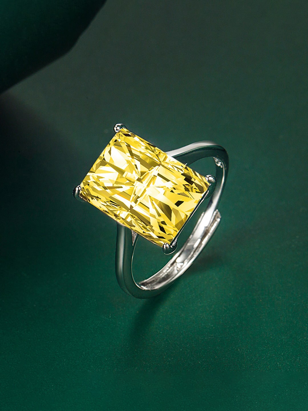 

Designs & You Silver-plated American Diamond-studded Finger Ring