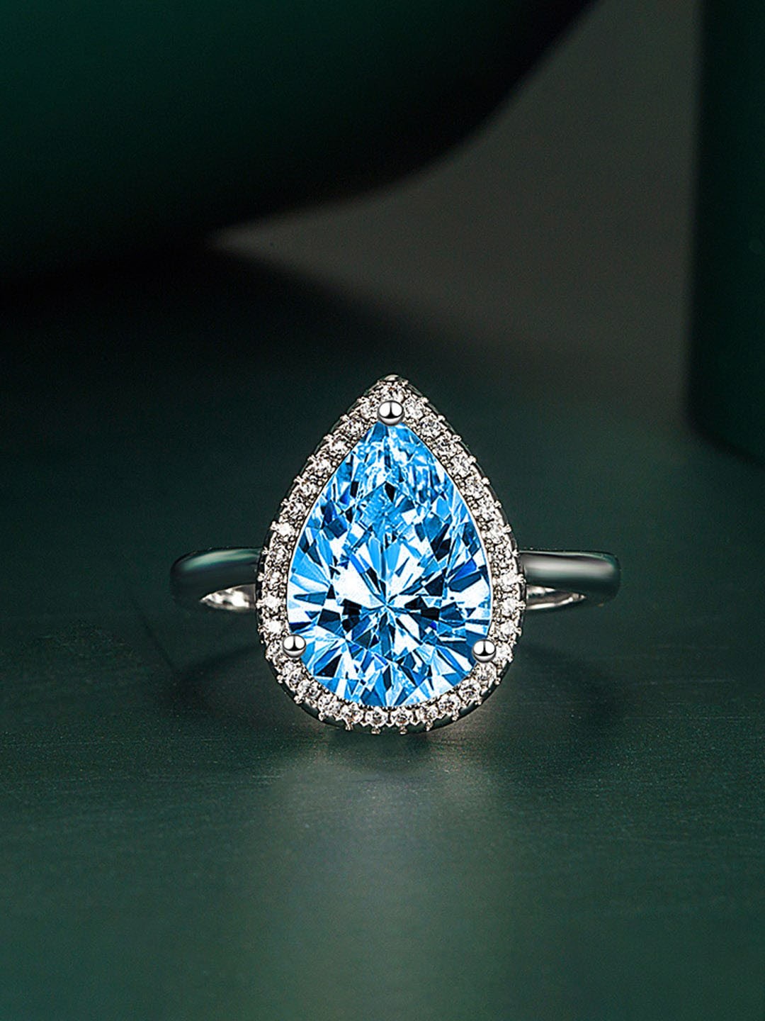 

Designs & You Silver-Plated Ice-Cut AD-Studded Finger Ring