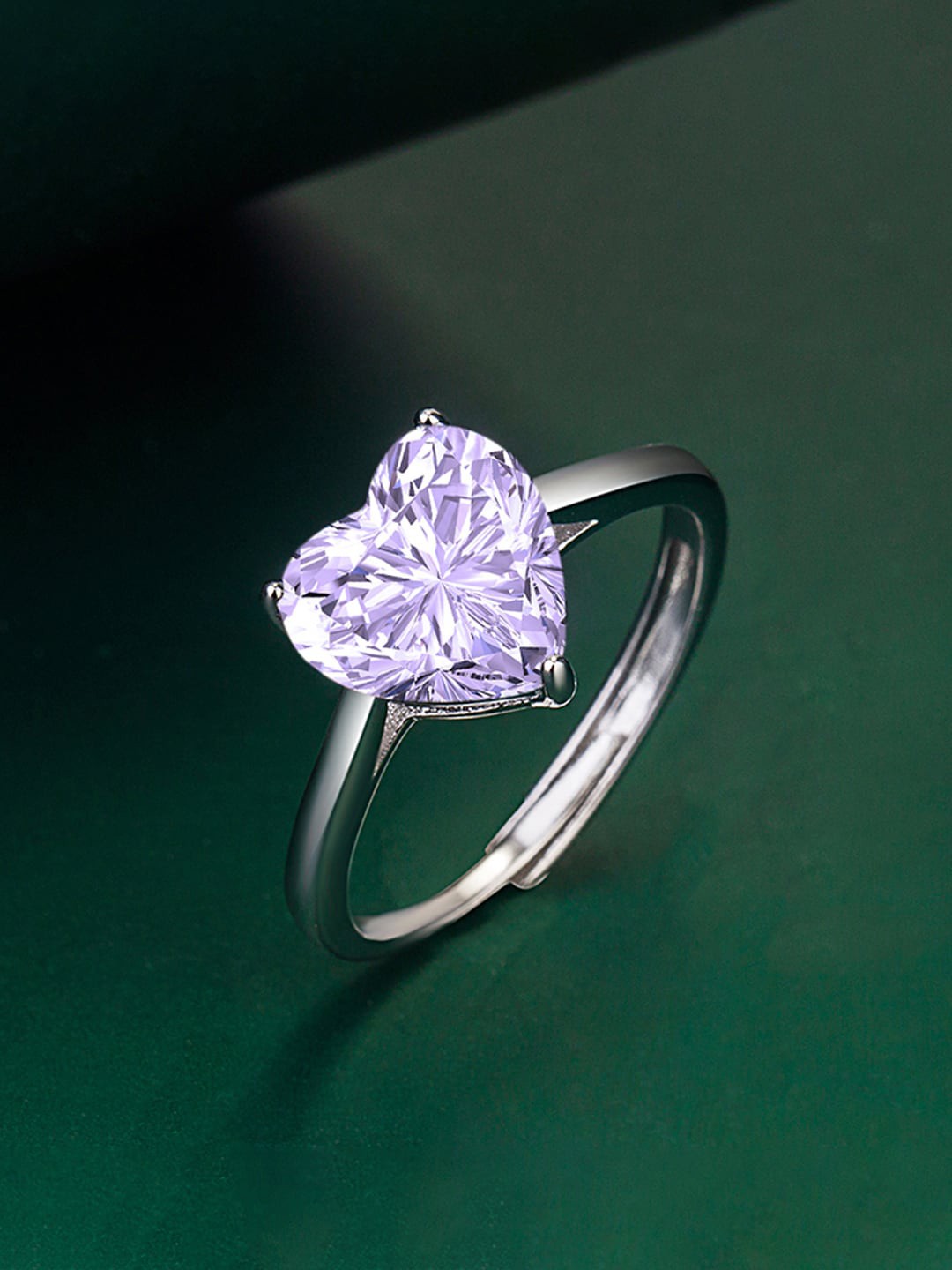 

Designs & You Silver-plated Ice-cut AD-studded Finger Ring