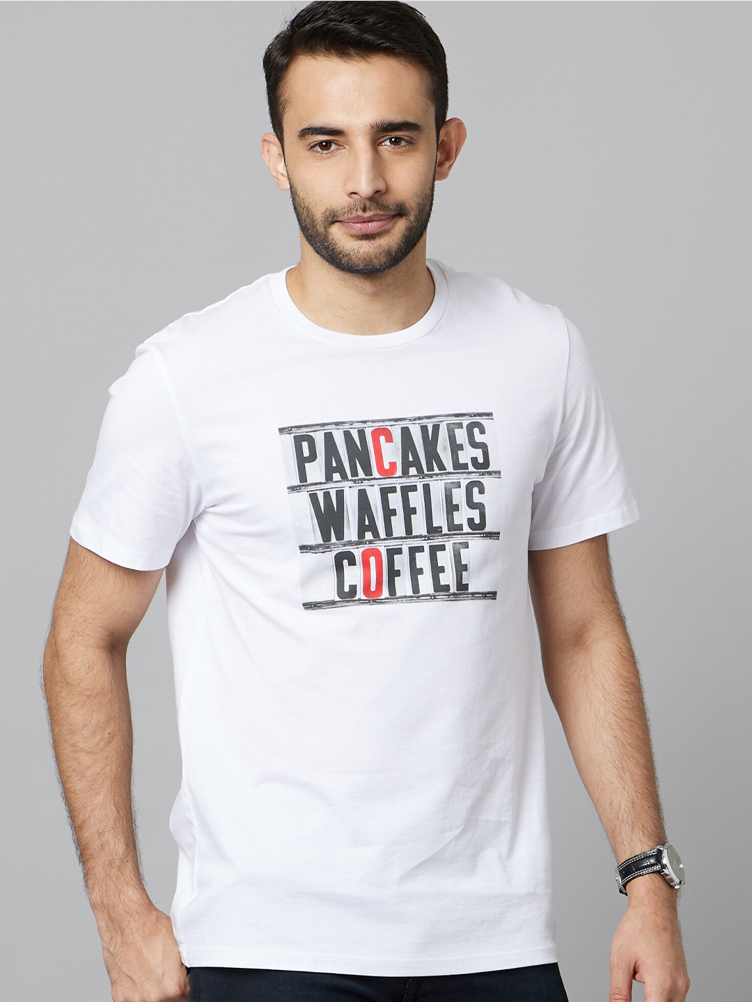 

Celio Typography Printed Cotton Casual T-Shirt, White