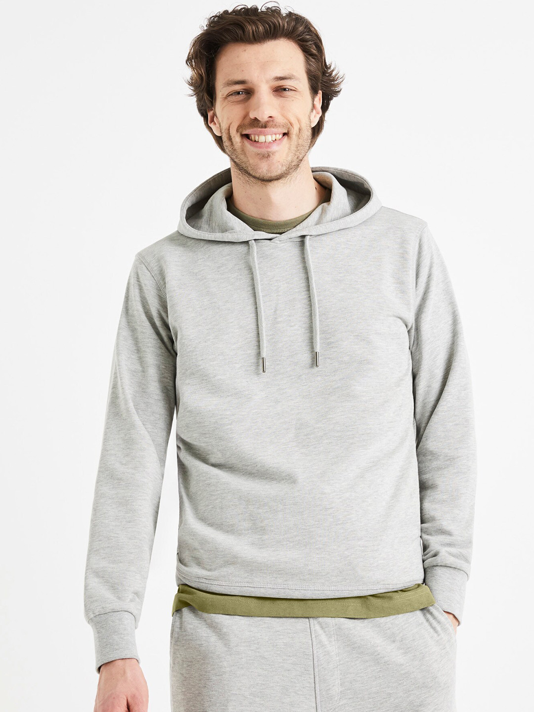 

Celio Hooded Cotton Sweatshirt, Grey