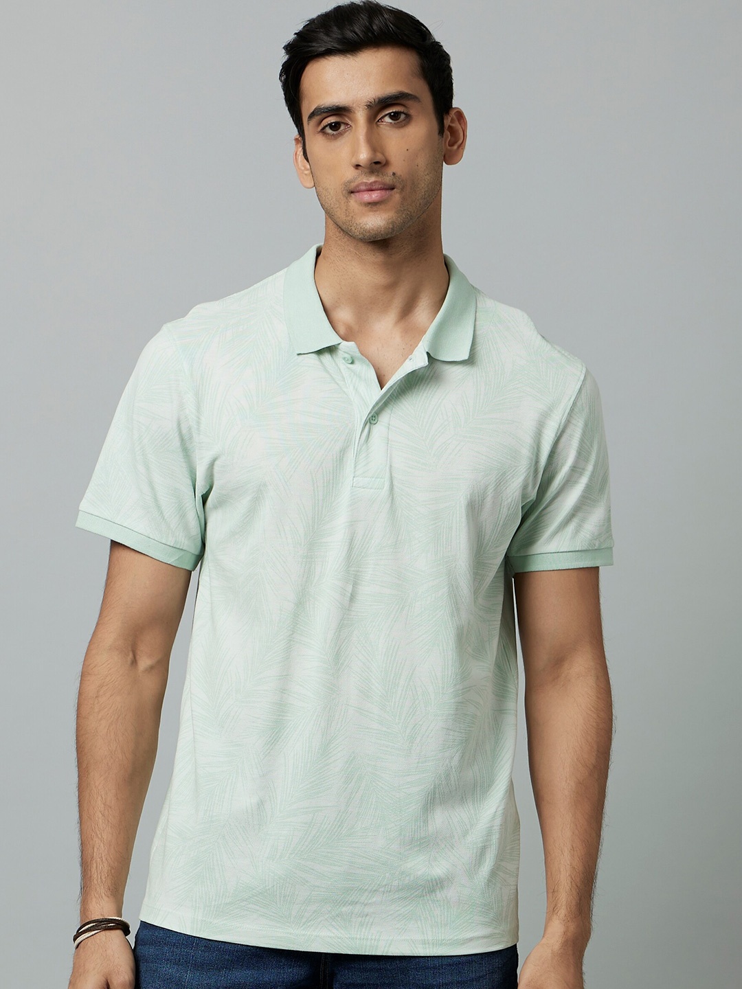 

Celio Regular Fit Polo Collar Cotton Casual T-Shirt, Green