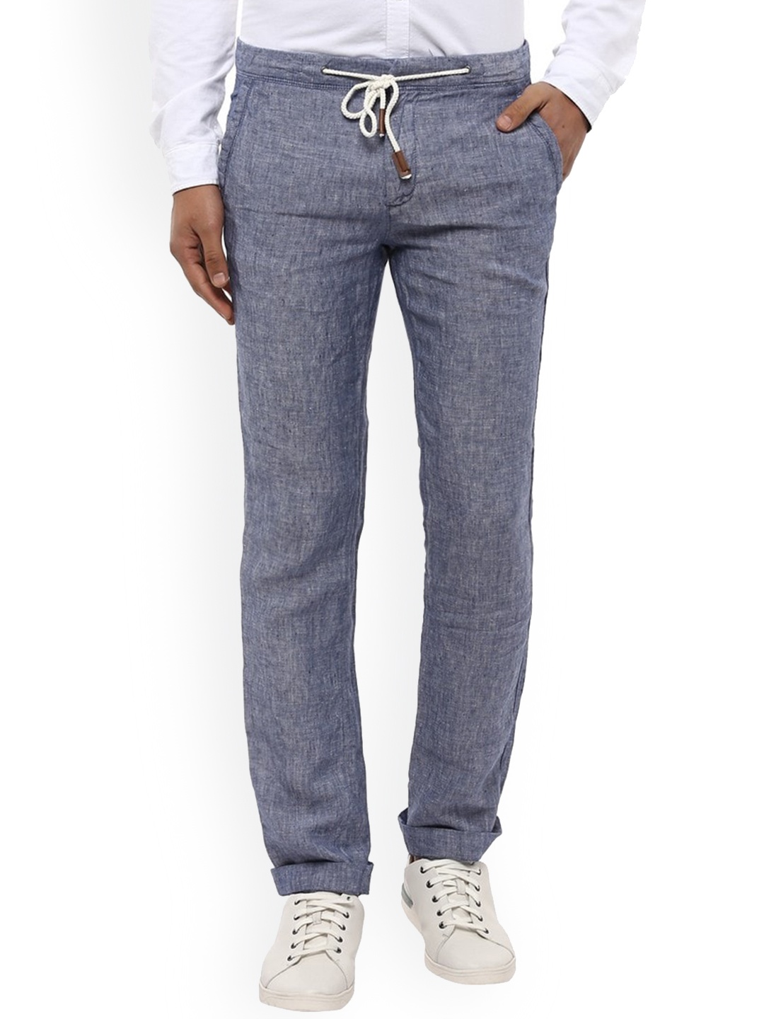 

Celio Men Straight Fit Linen Chinos Trousers, Navy blue