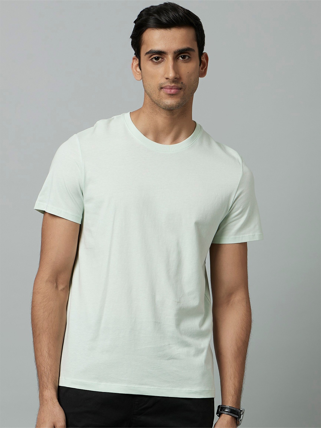 

Celio Regular Fit Round Neck Cotton Casual T-Shirt, Green