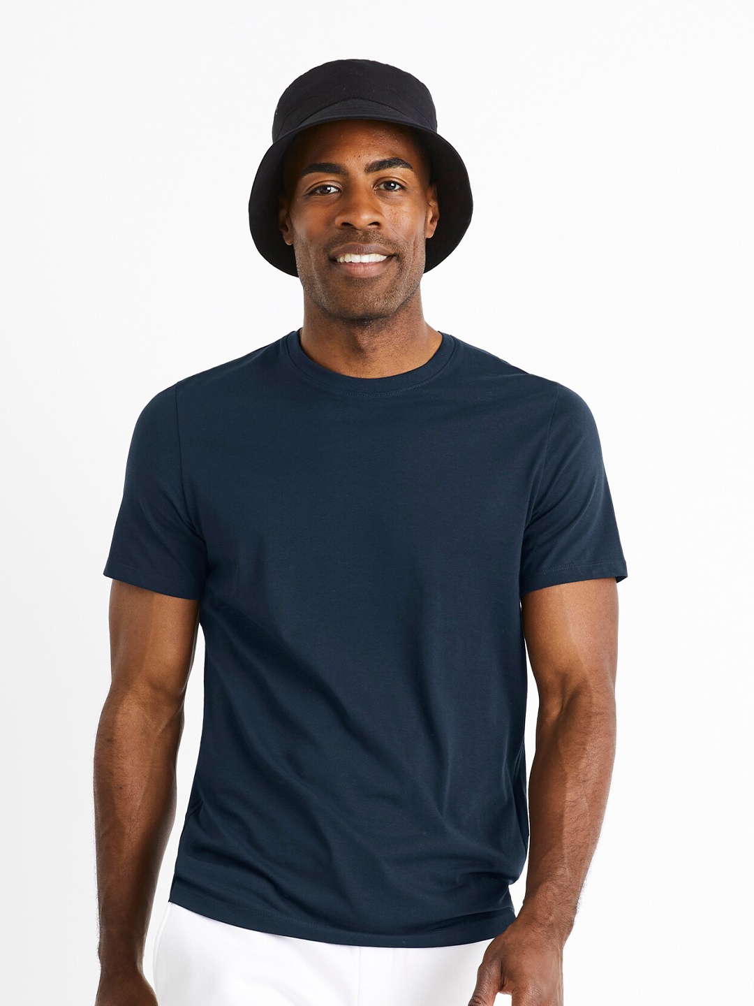 

Celio Round Neck Cotton T-shirt, Navy blue