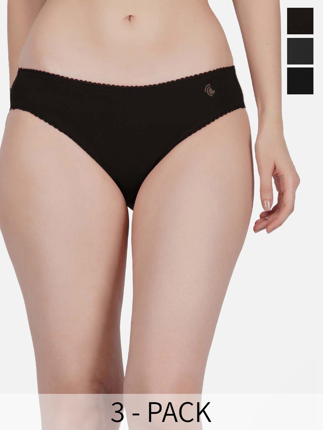 

IMPERATIVE Pack Of 3 Bikini Briefs, Black
