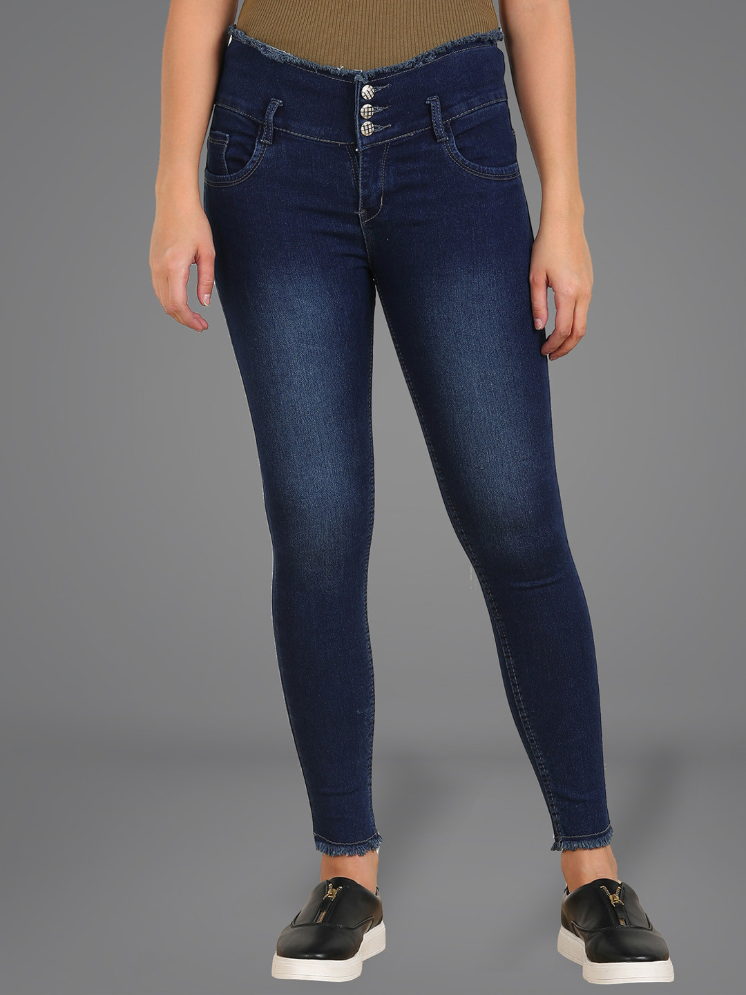 

A-Okay Women Slim Fit Light Fade Stretchable Jeans, Blue