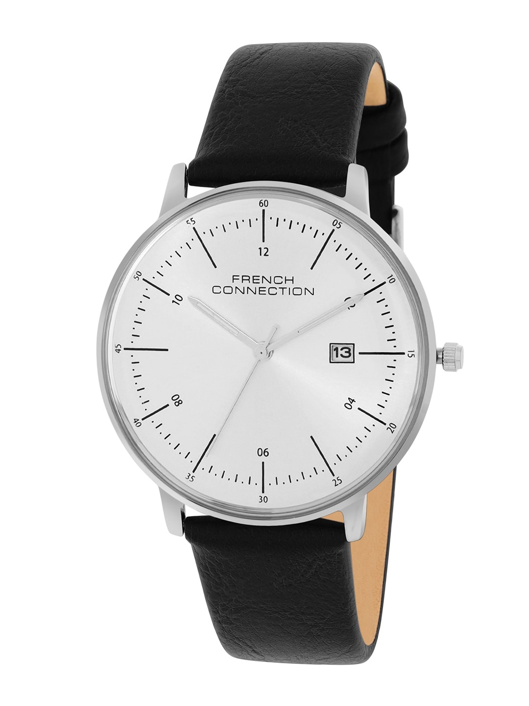 

French Connection Men Dial & Leather Straps Analogue Watch FCN00094B, Silver