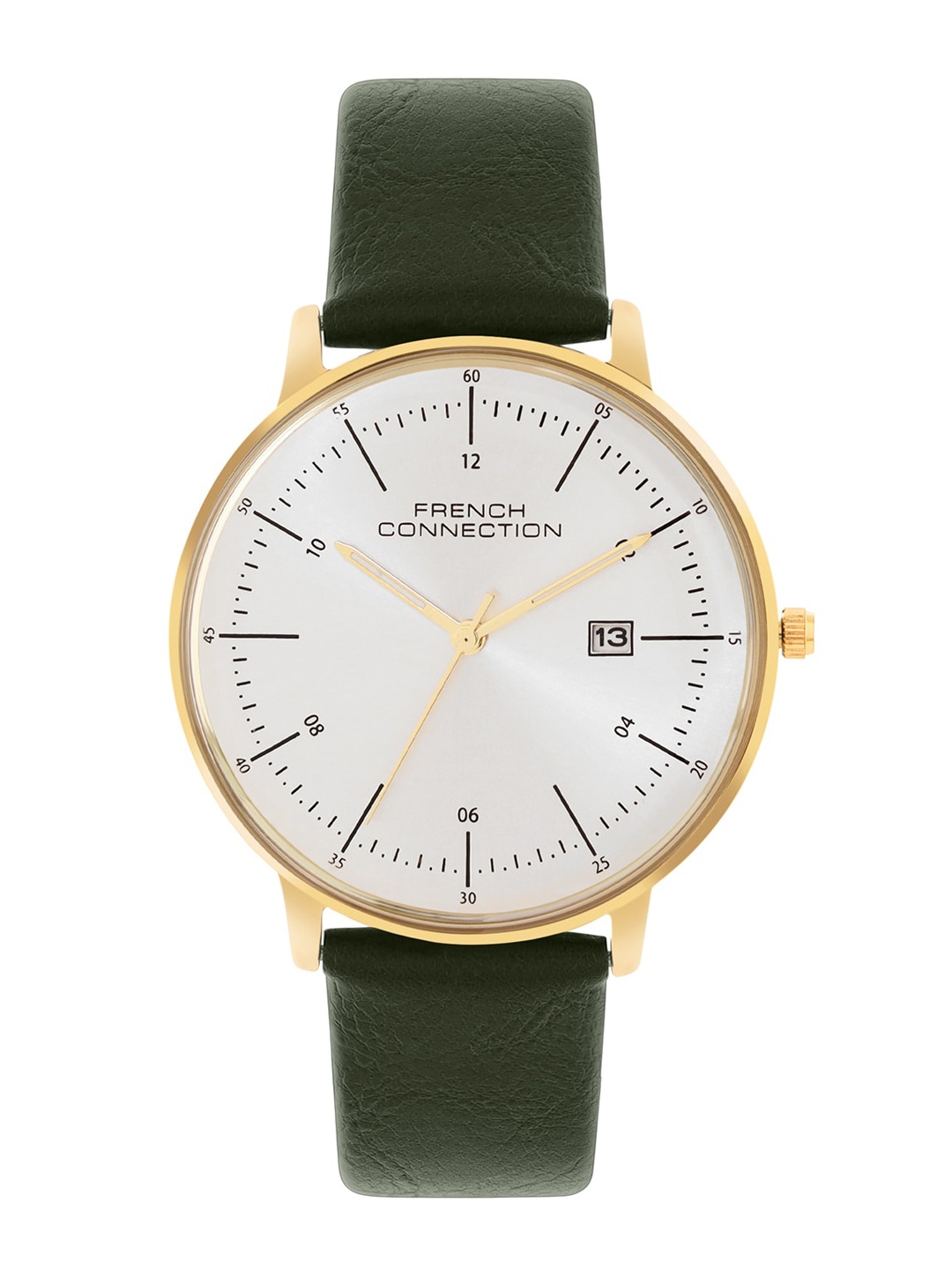 

French Connection Men Leather Straps Analogue Watch FCN00094A, Silver