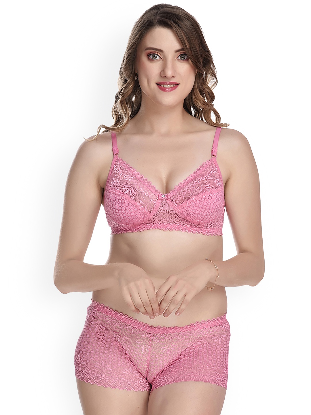 

PIBU Self-Design Cotton Lingerie Set, Orange