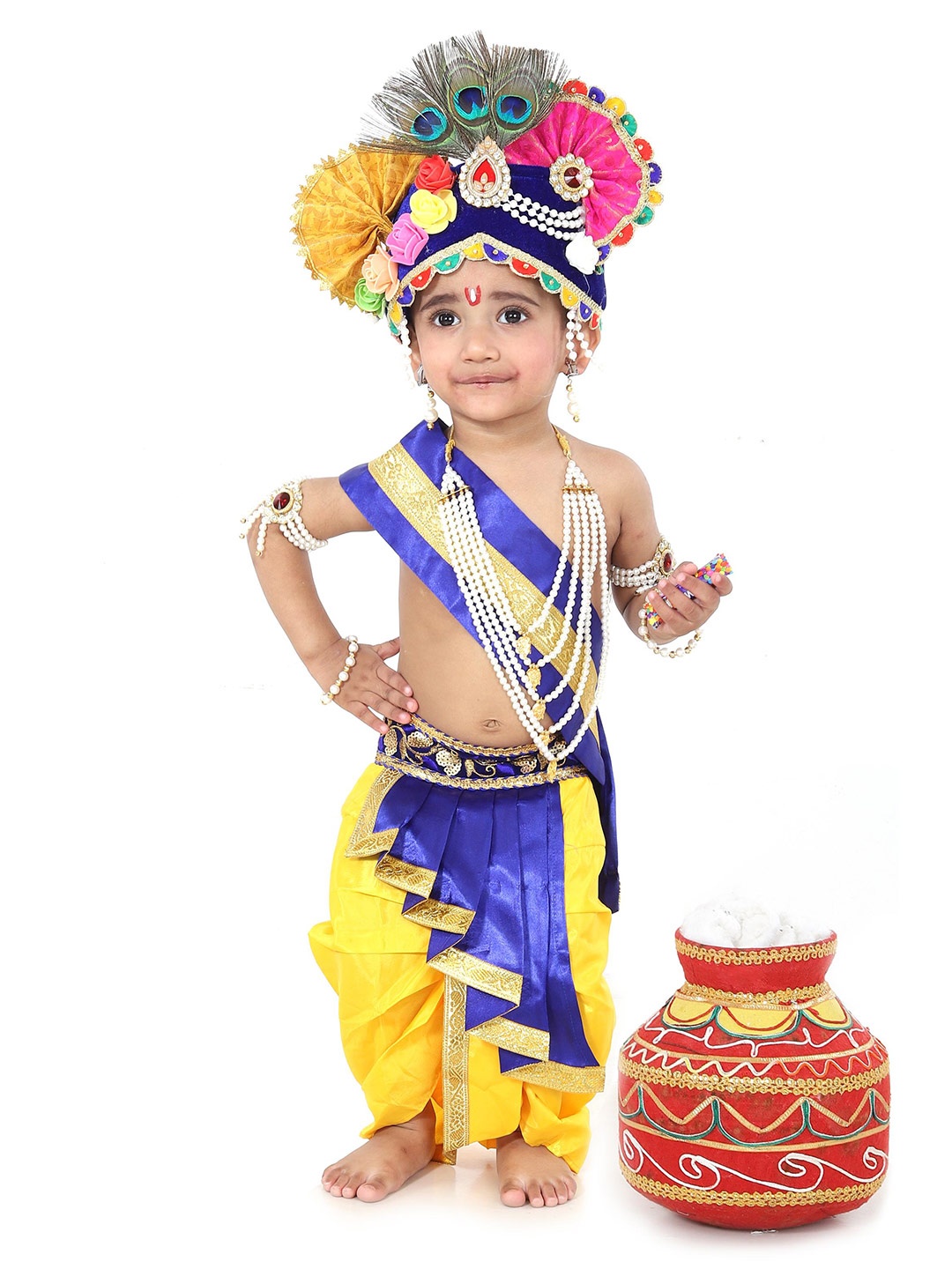 

RAJ FANCY DRESSES Unisex Kids Top With Dhoti Pants, Navy blue