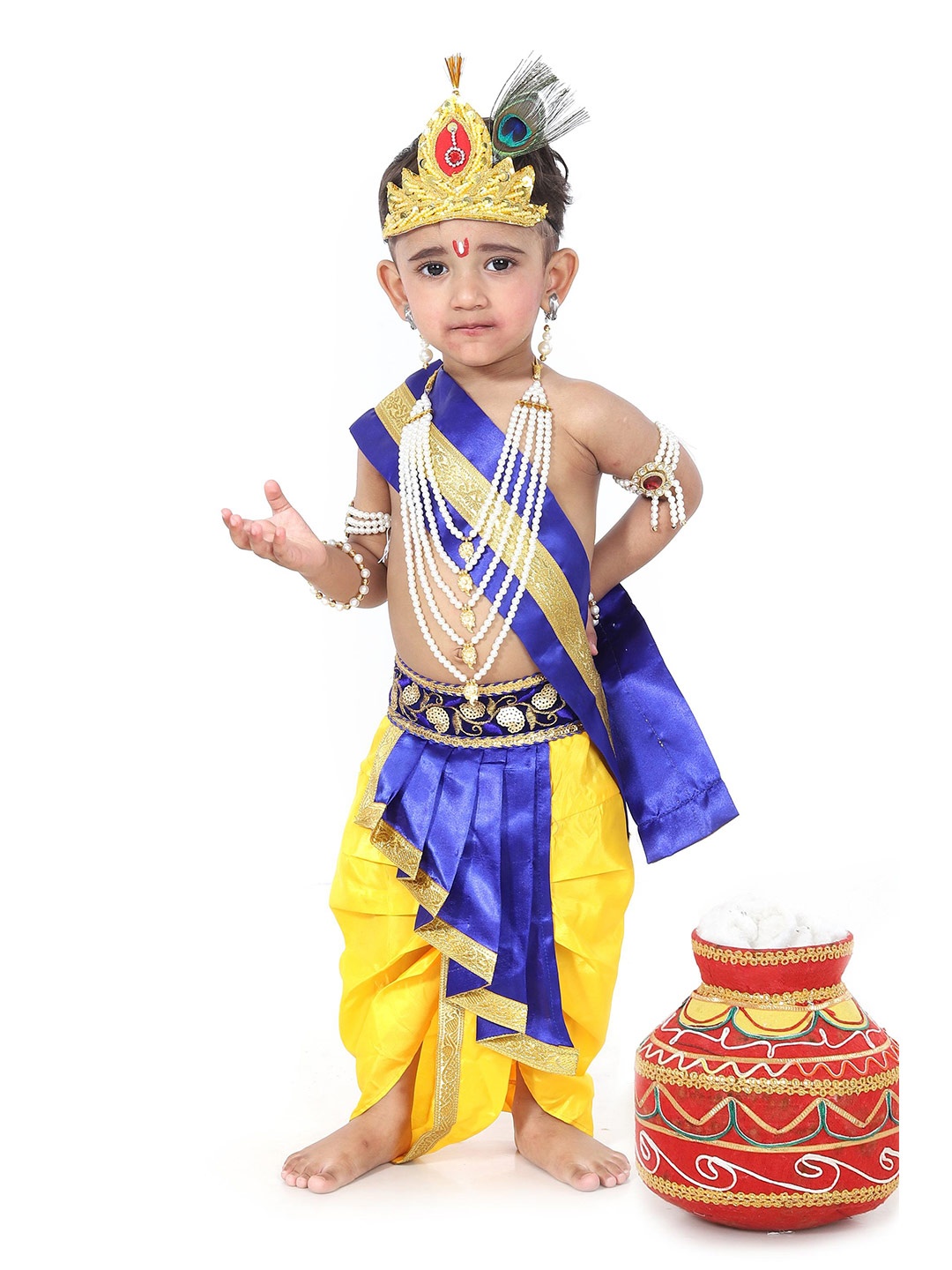 

RAJ FANCY DRESSES Unisex Kids Top With Dhoti Pants, Blue