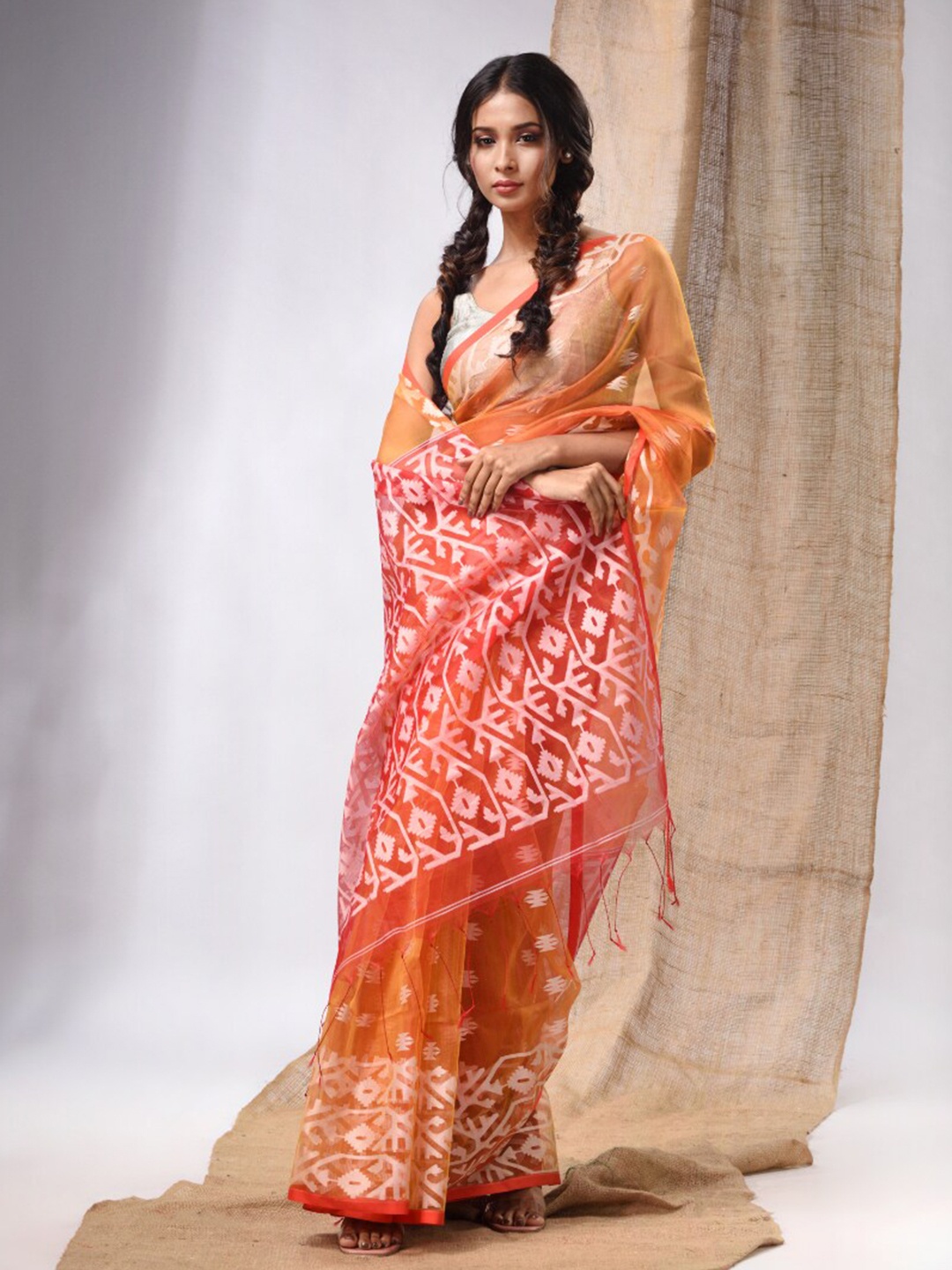 

Charukriti Ethnic Motifs Woven Design Pure Silk Saree, Yellow
