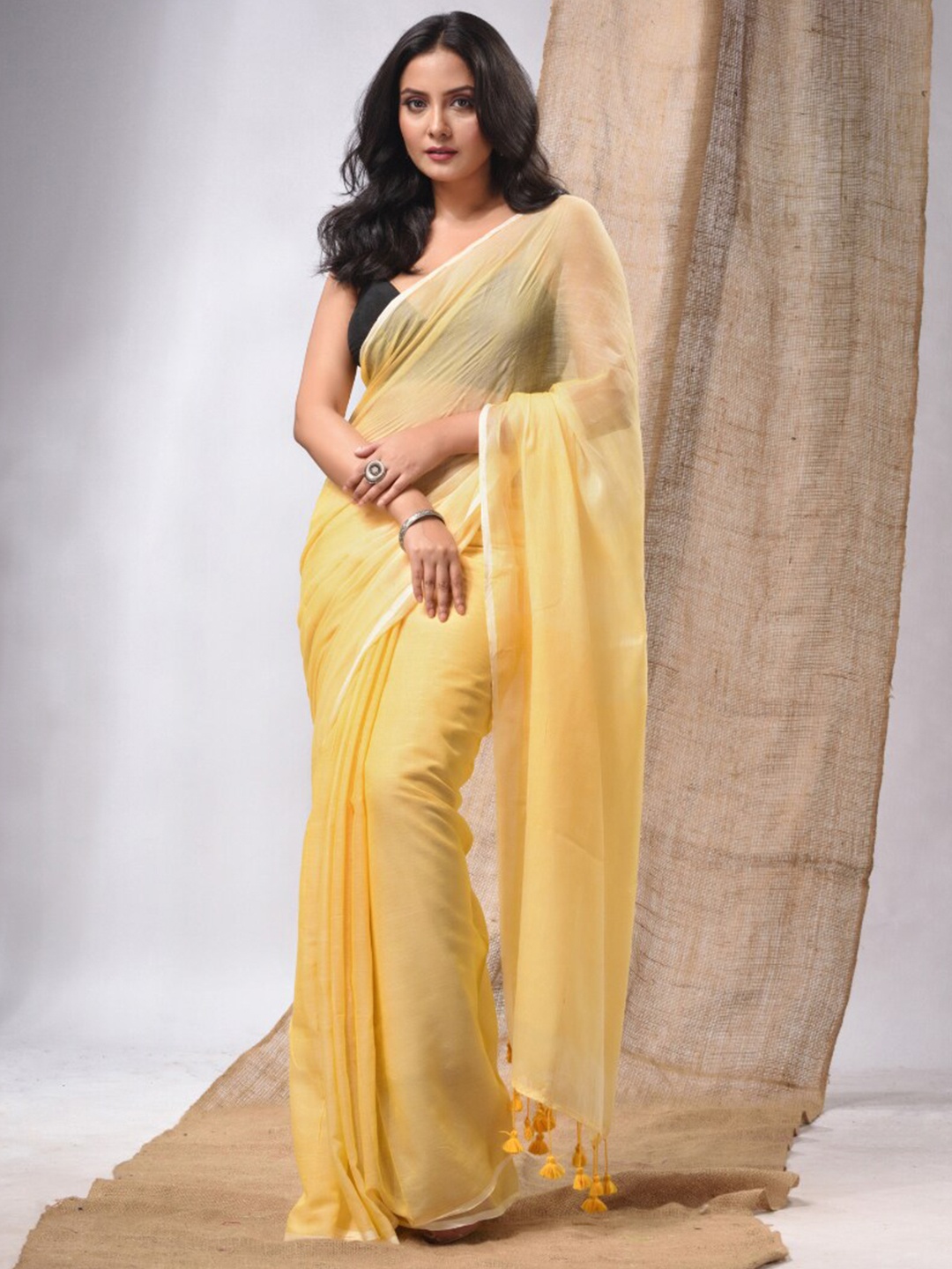 

Charukriti Pure Cotton Saree, Yellow