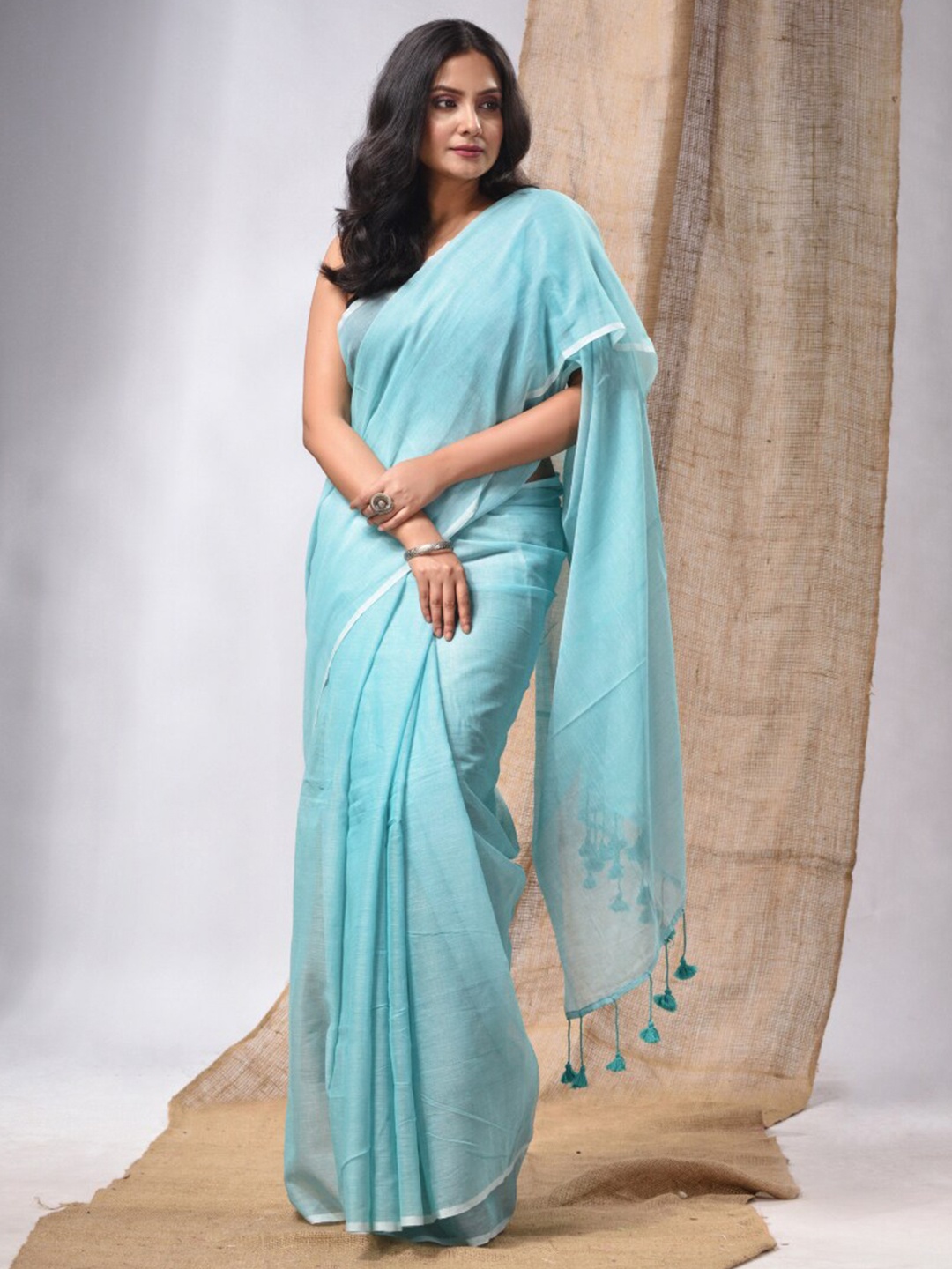 

Charukriti Pure Cotton Saree, Sea green