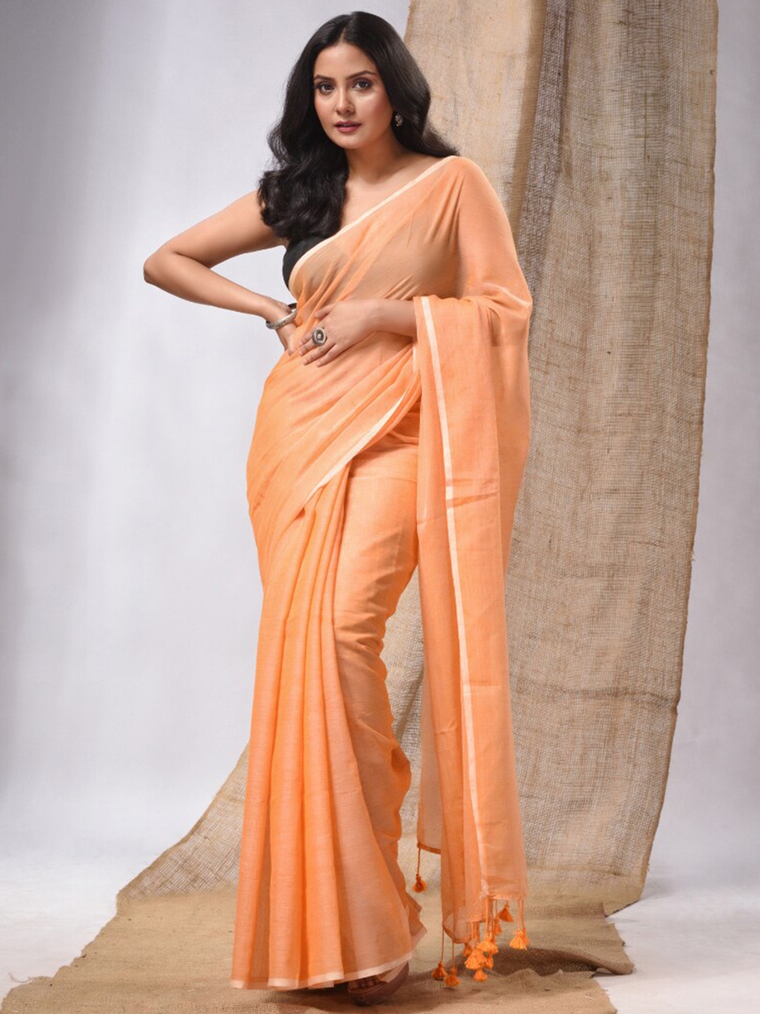 

Charukriti Pure Cotton Saree, Orange