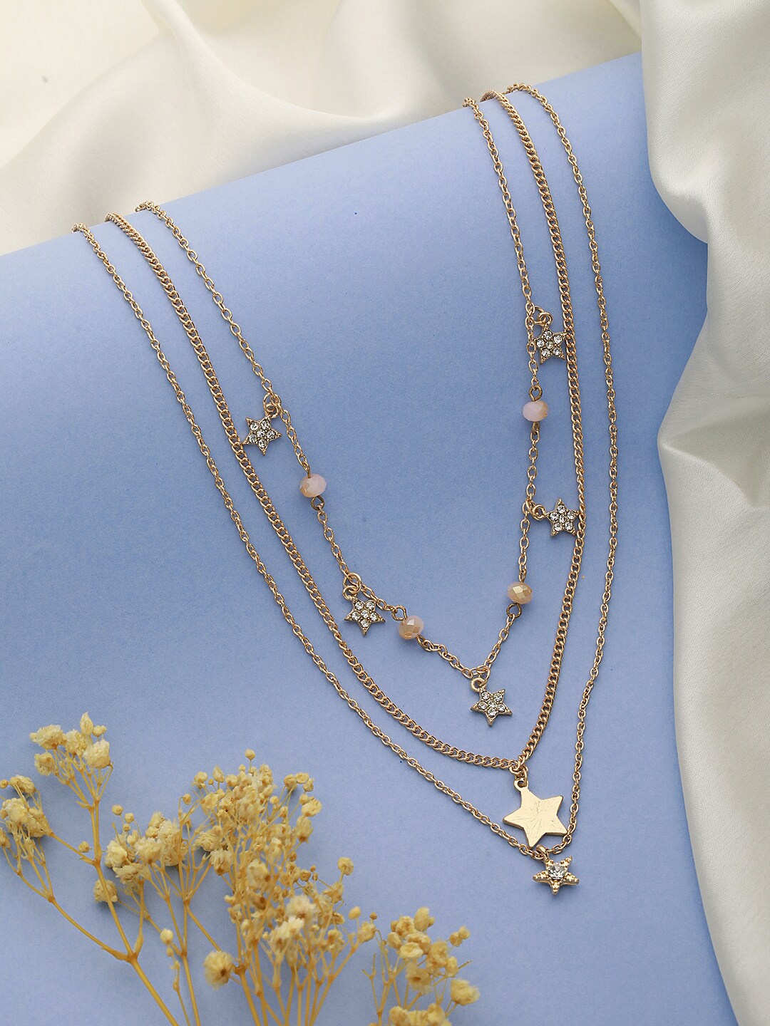 

Jazz and Sizzle Brass Gold-Plated Layered Necklace