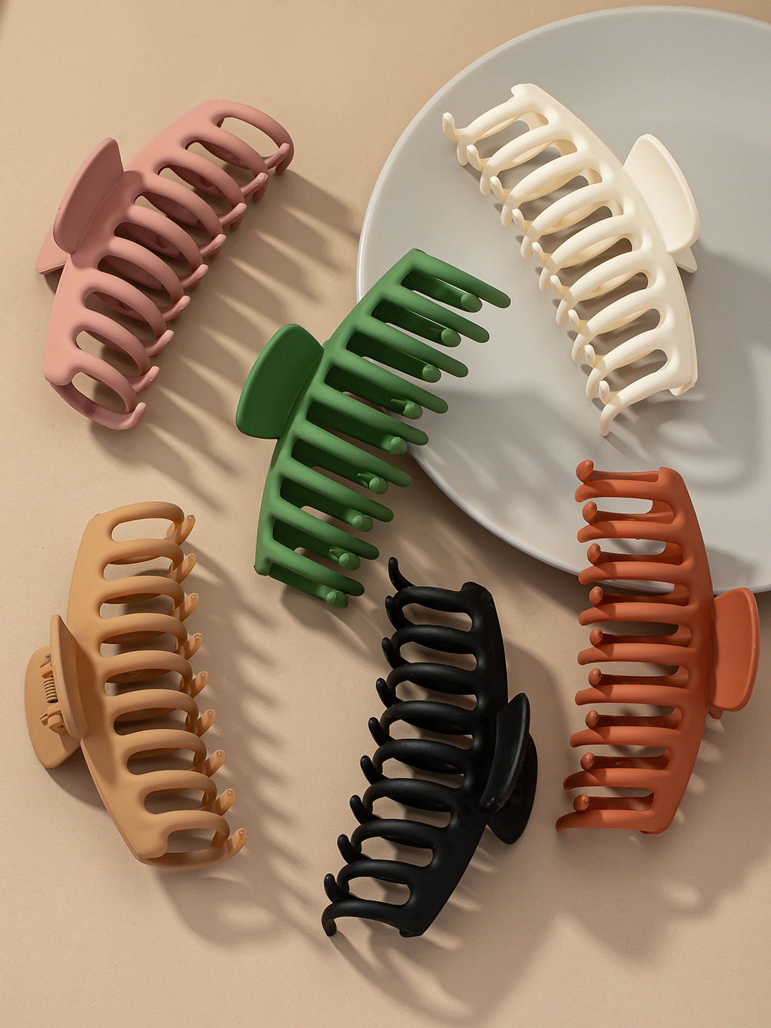 

VAGHBHATT Set of 6 Claw Clip, Peach