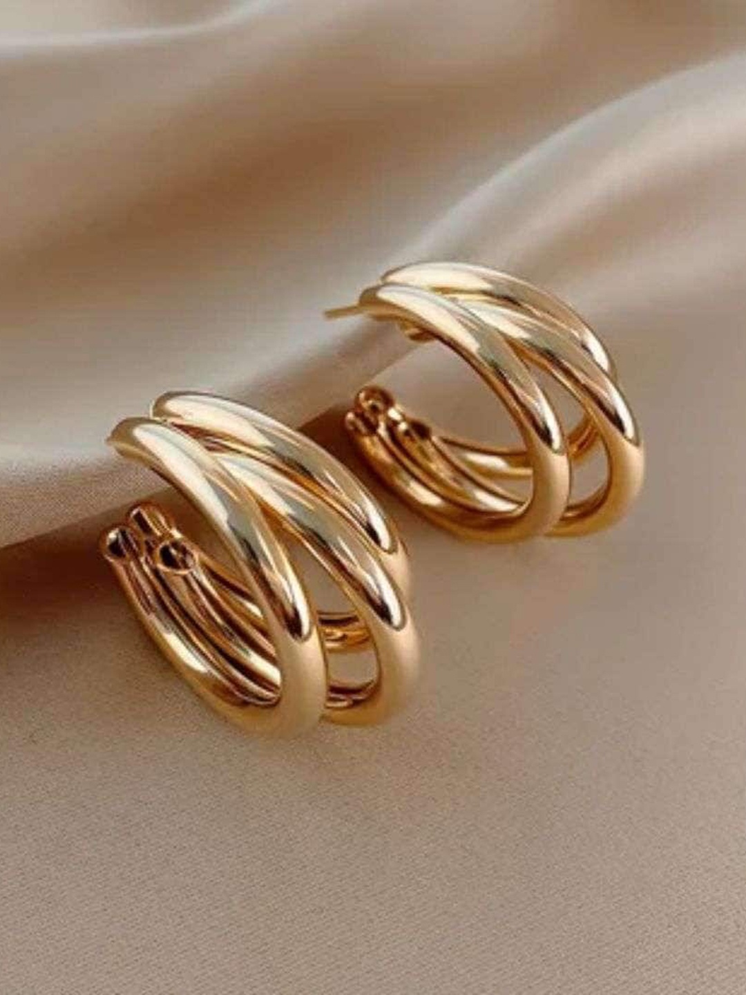 

Krelin Gold-Plated Triple Hoop Earrings
