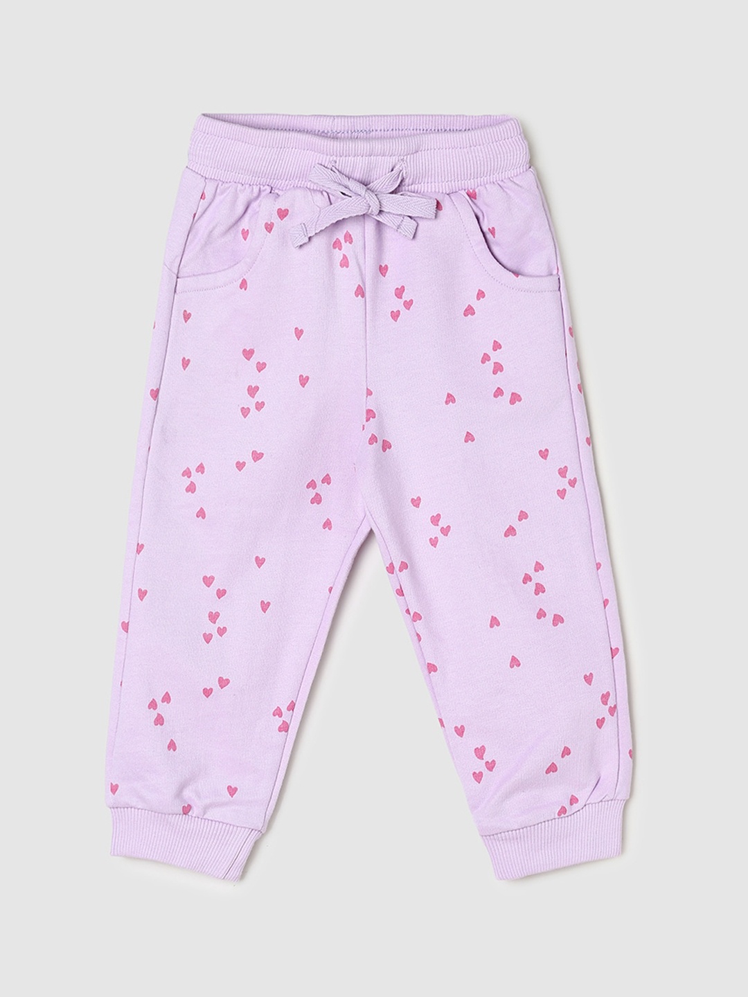 

max Girls Printed Pure-Cotton Joggers, Purple