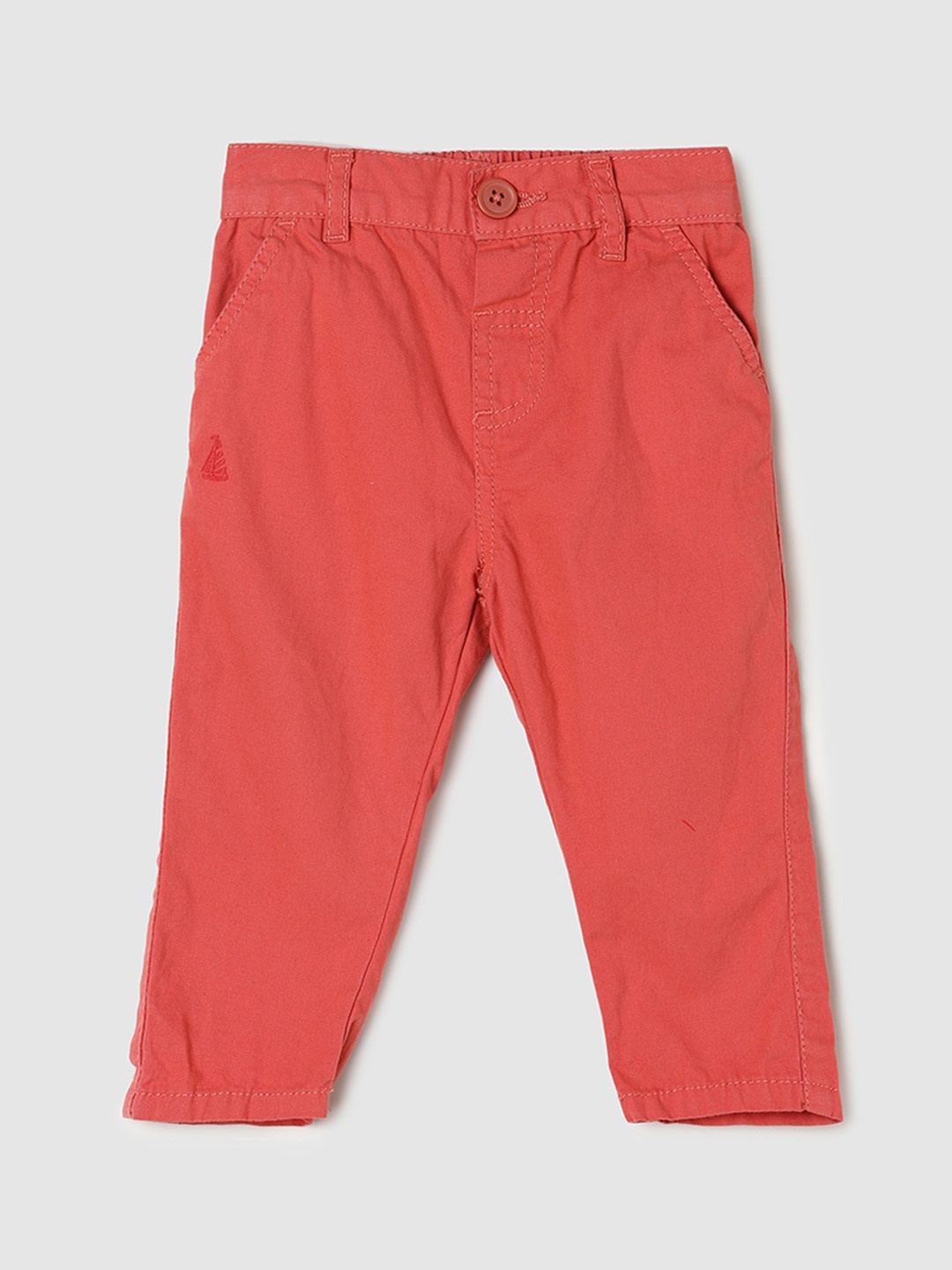 

max Boys Mid-Rise Casual Pure Cotton Trousers, Orange