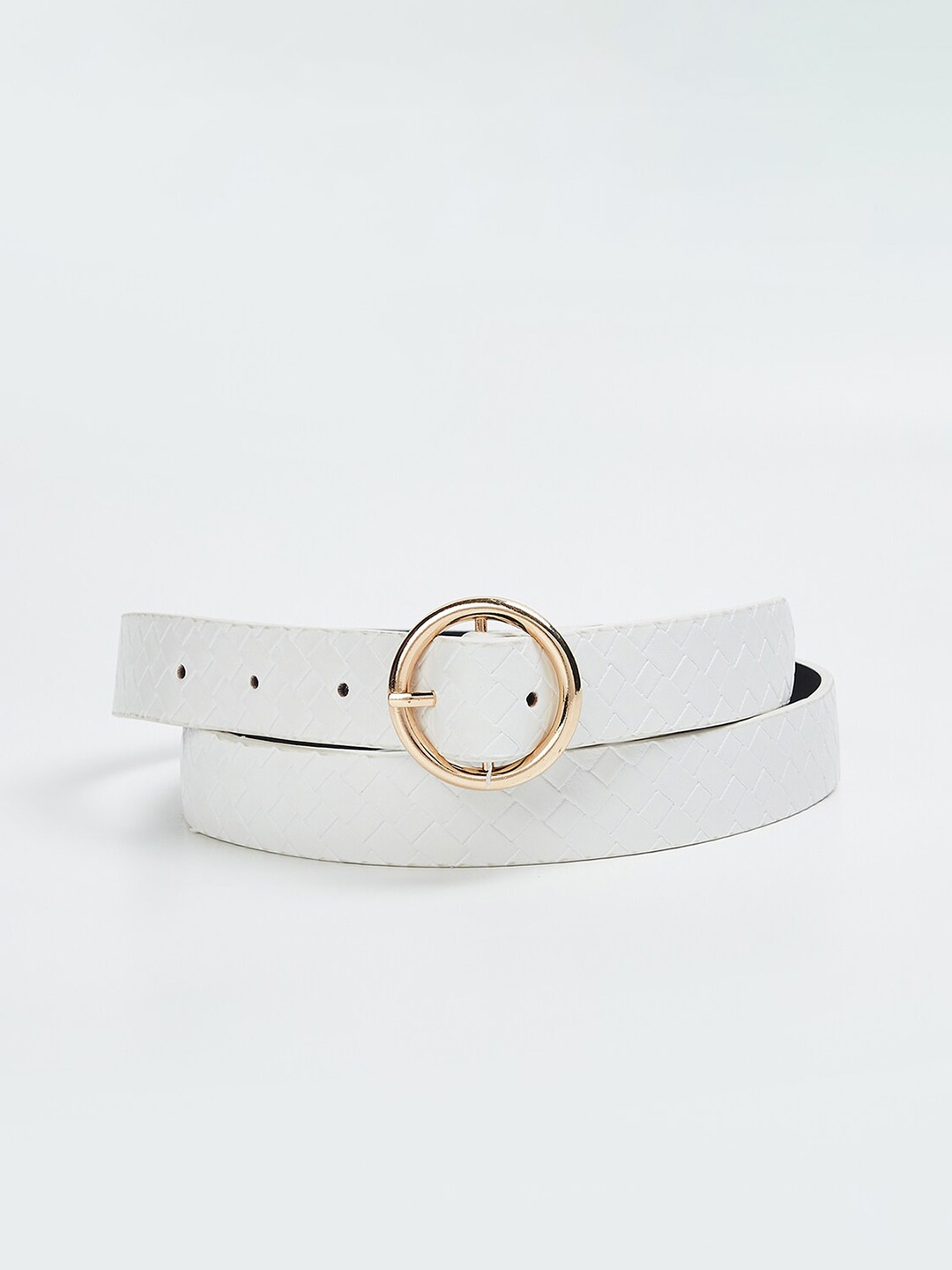 

max Women Textured Belt, White