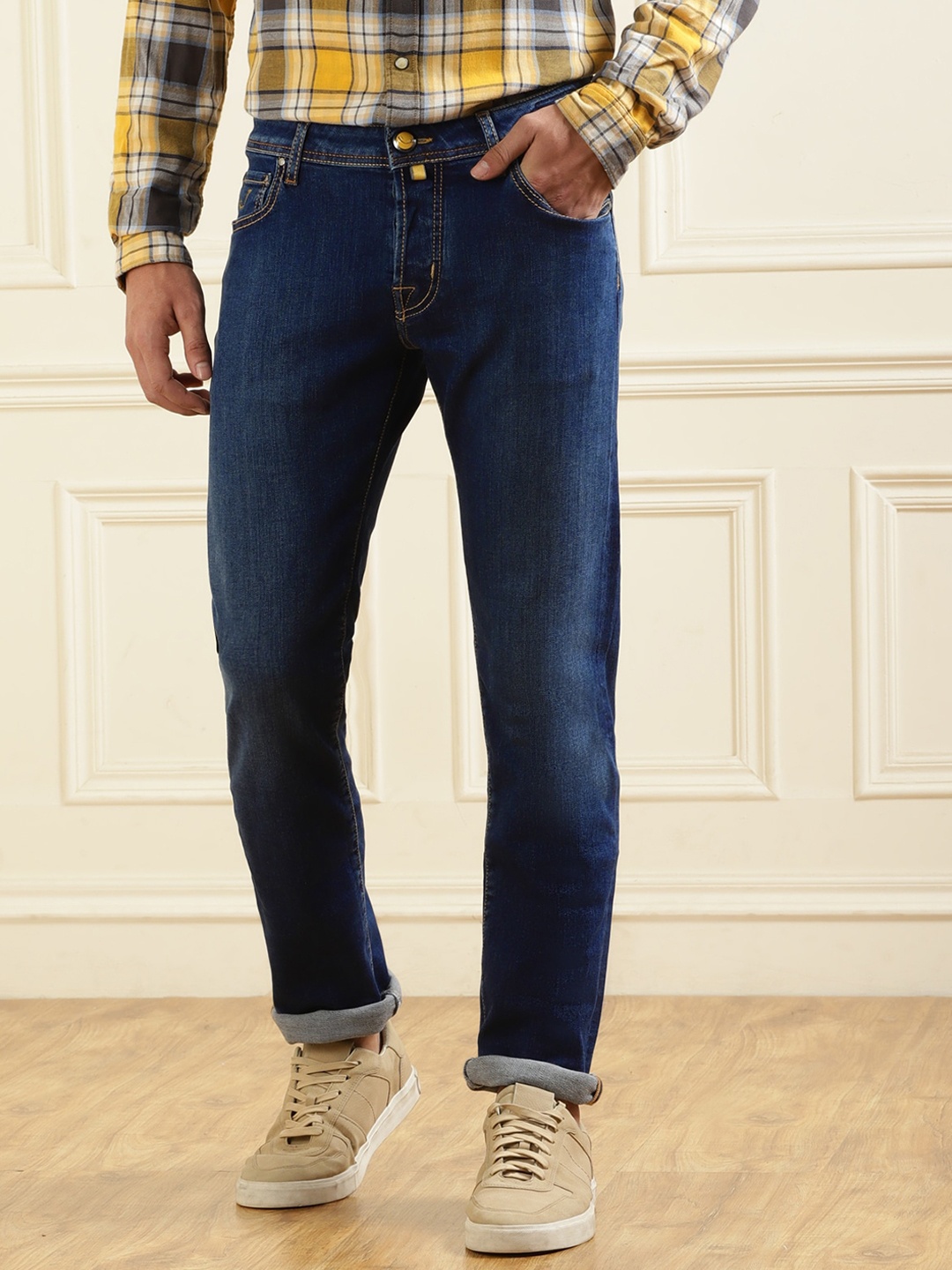 

Jacob Cohen Men Slim Fit Clean Look Mid-Rise Cotton Jeans, Blue