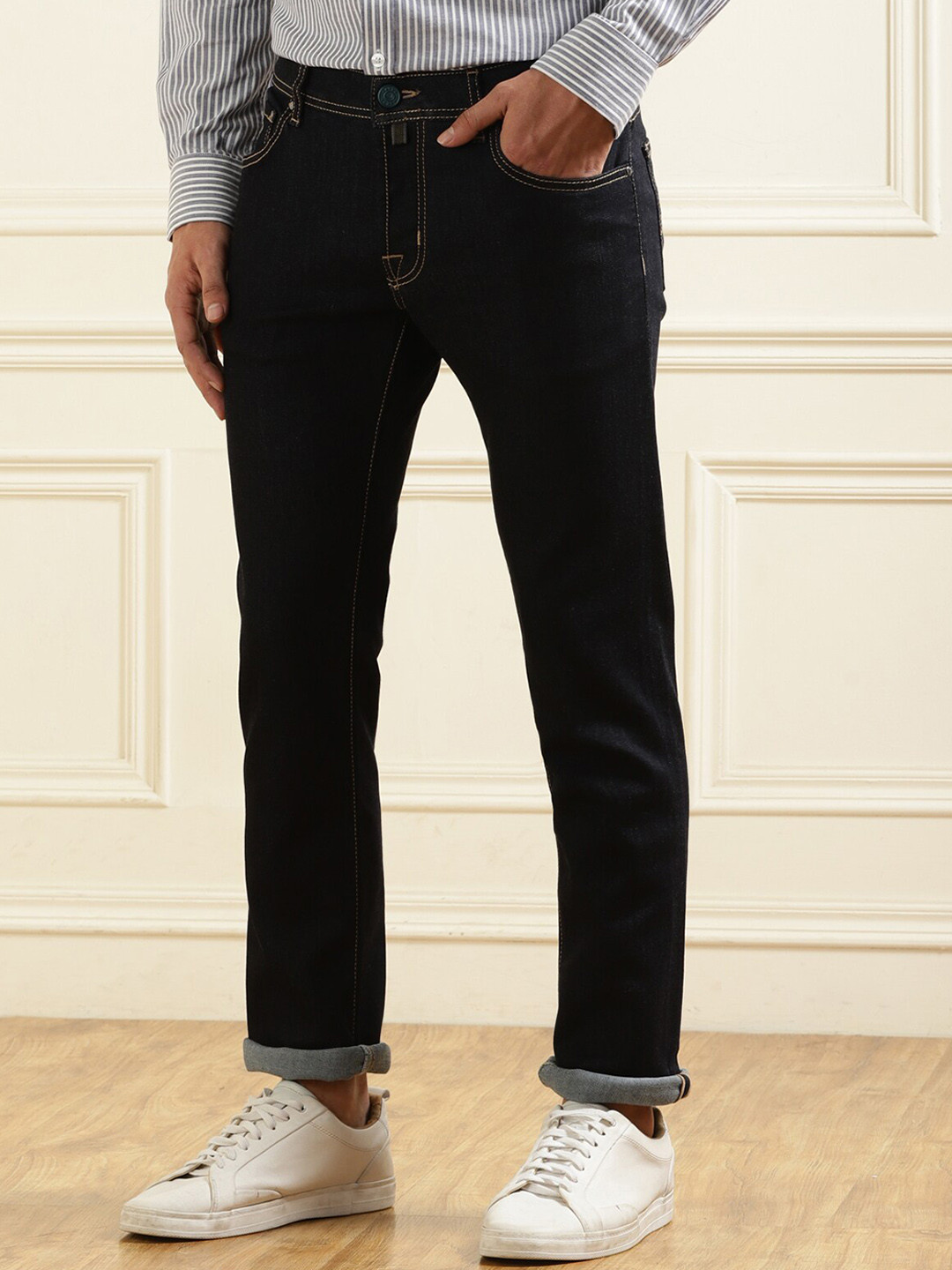 

Jacob Cohen Men Slim Fit Clean Look Mid-Rise Jeans, Navy blue