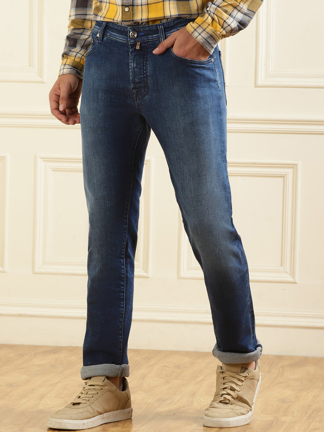 

Jacob Cohen Men Slim Fit Clean Look Mid-Rise Cotton Jeans, Navy blue